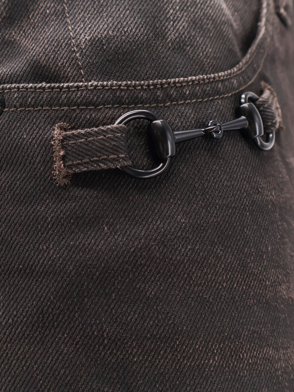 Gucci Cotton Denim Trousers With Horsebit Detail