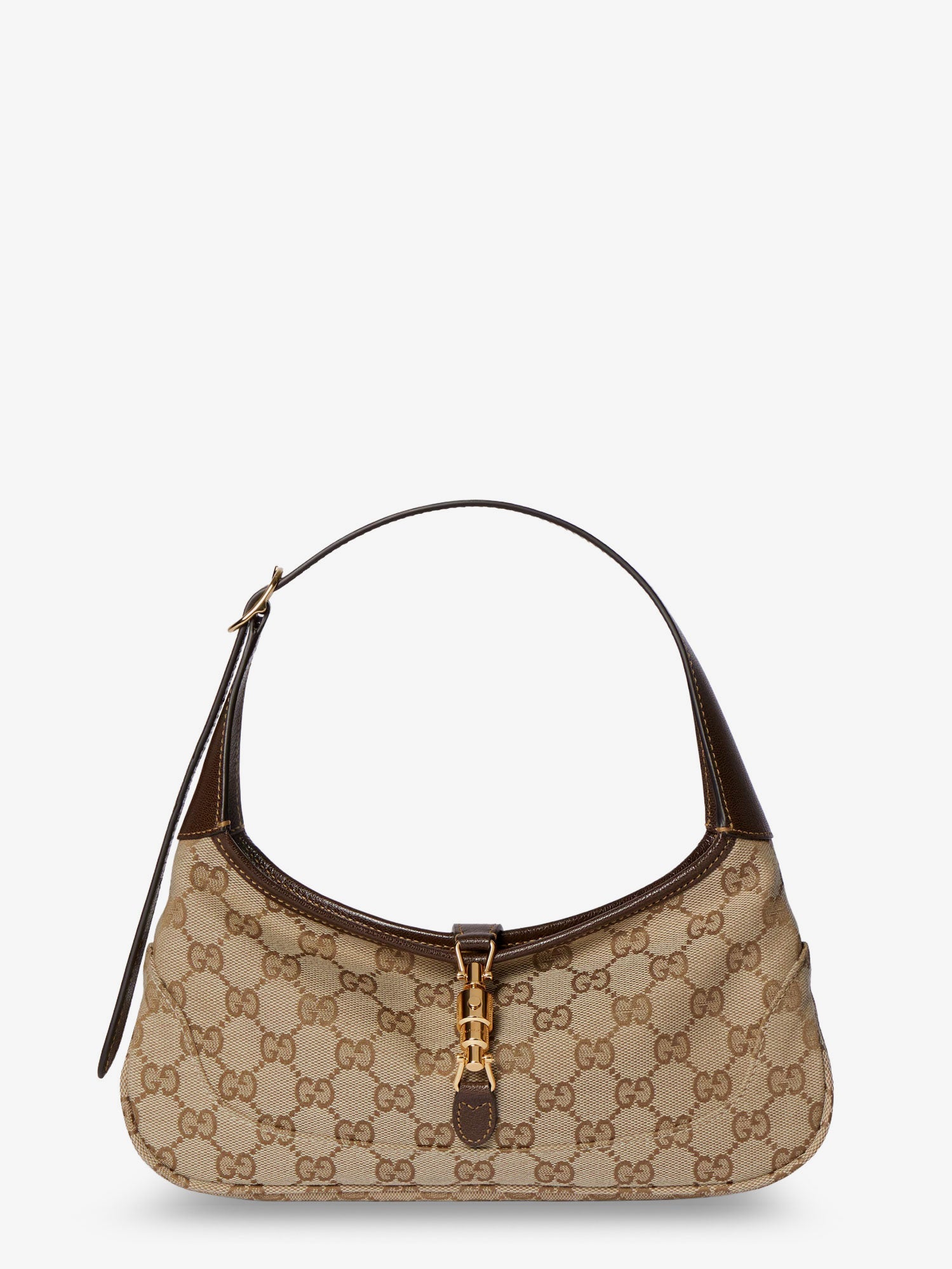 Gucci Jackie Slim Gg Fabric And Leather Shoulder Bag