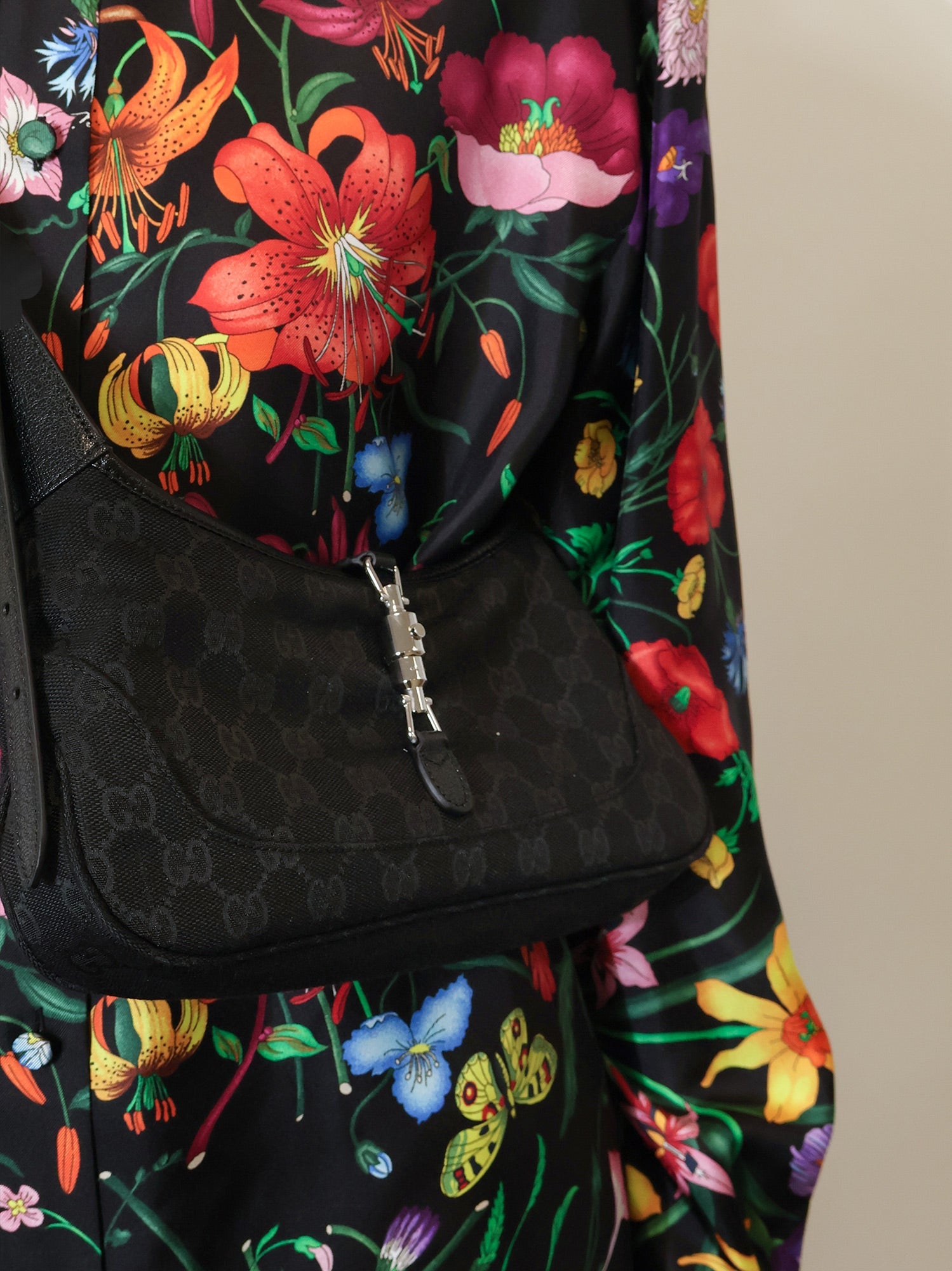 Gucci Jackie Slim Gg Canvas Shoulder Bag