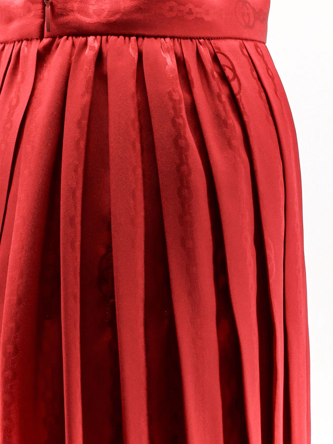 Gucci Pleated Silk Midi Skirt
