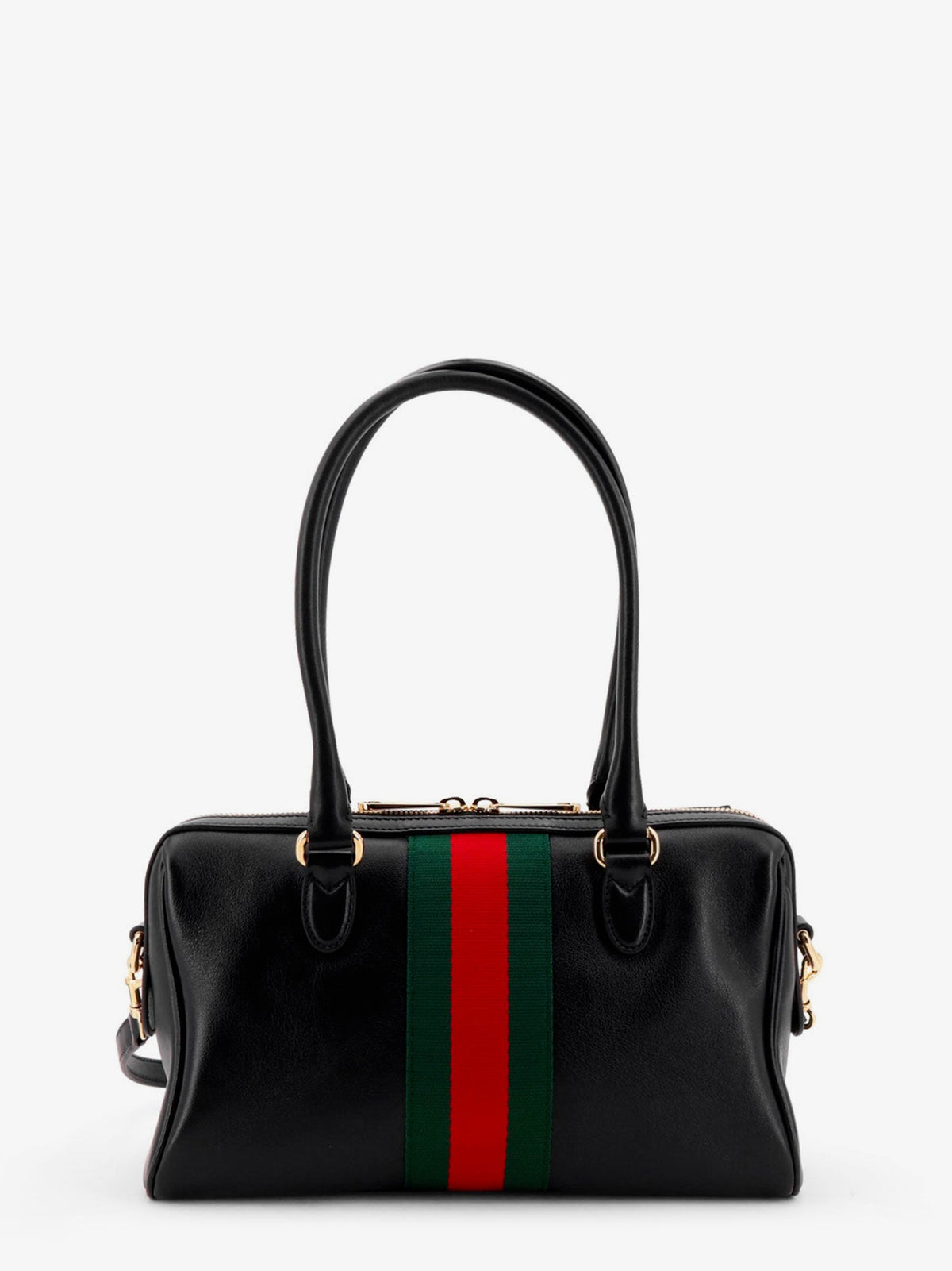 Gucci Borsetto Leather Handbag With Web Detail On The Front