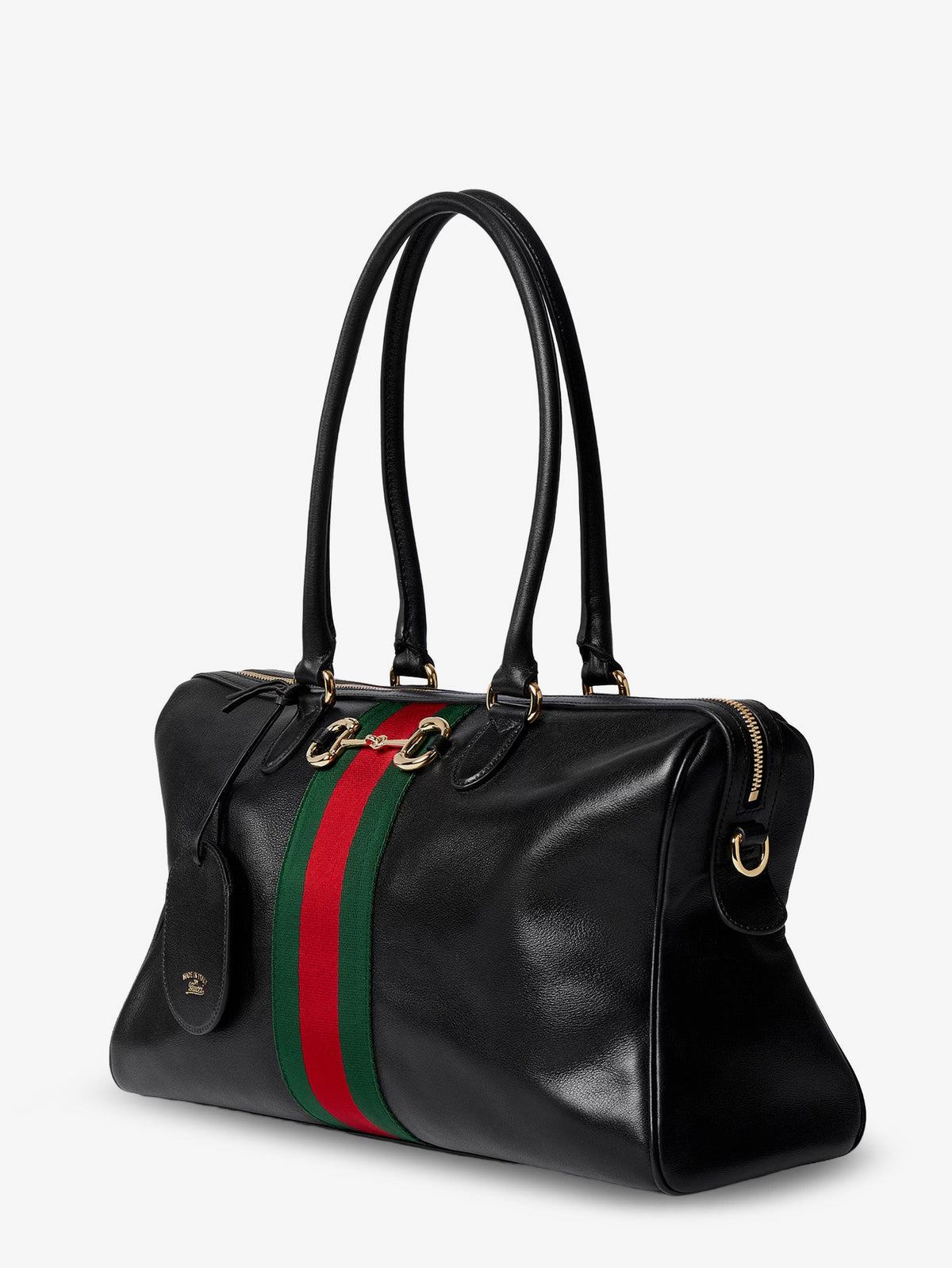Gucci Leather Shoulder Bag With Metal Clasp