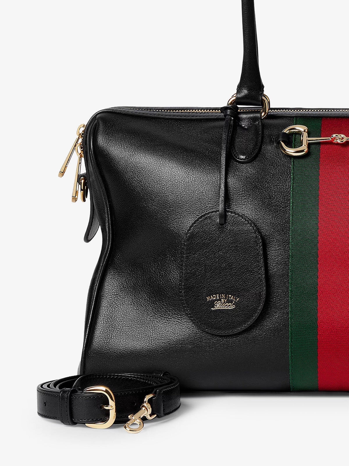 Gucci Leather Shoulder Bag With Metal Clasp