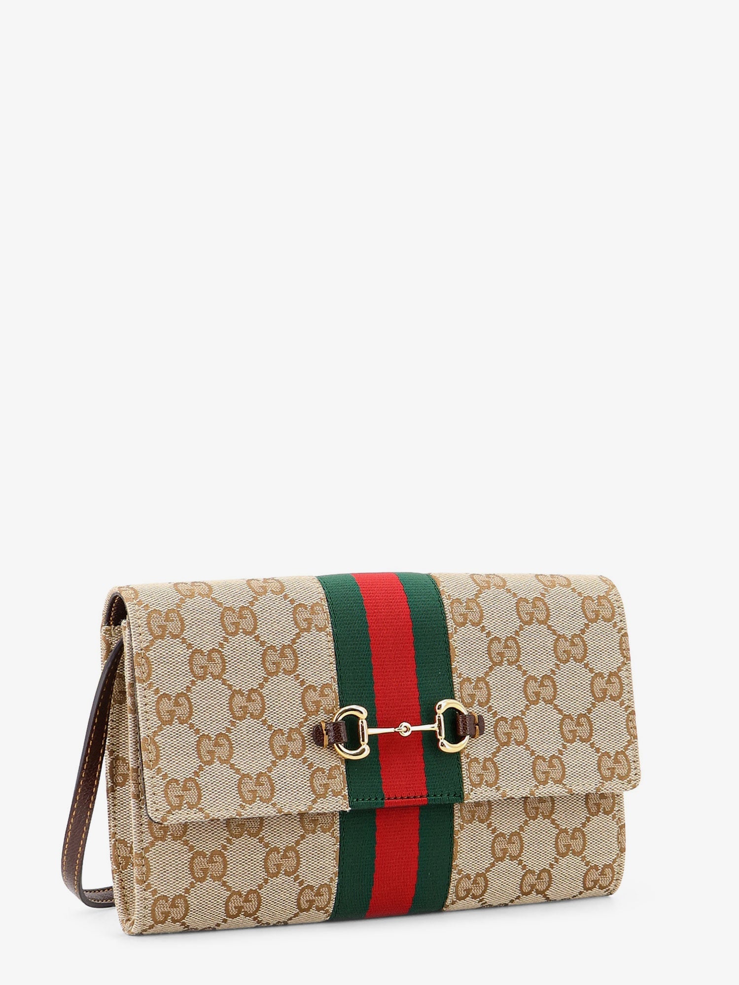 Gucci Gucci Horsebit Web Gg Fabric Wallet