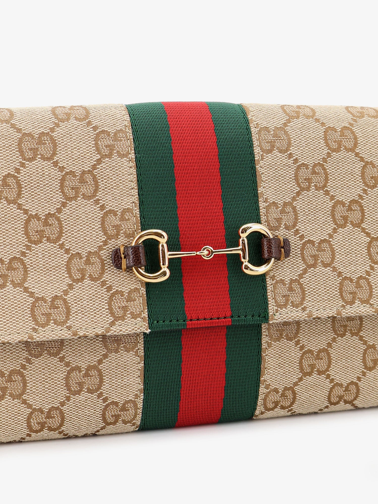 Gucci Gucci Horsebit Web Gg Fabric Wallet