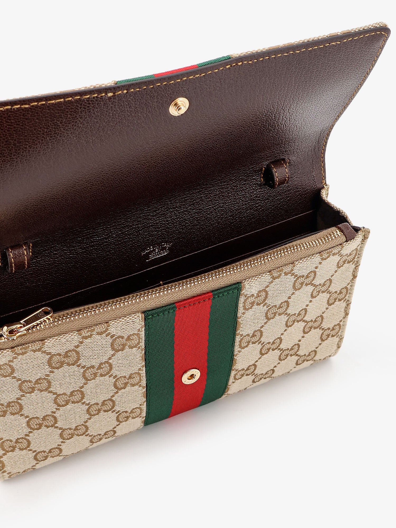 Gucci Gucci Horsebit Web Gg Fabric Wallet