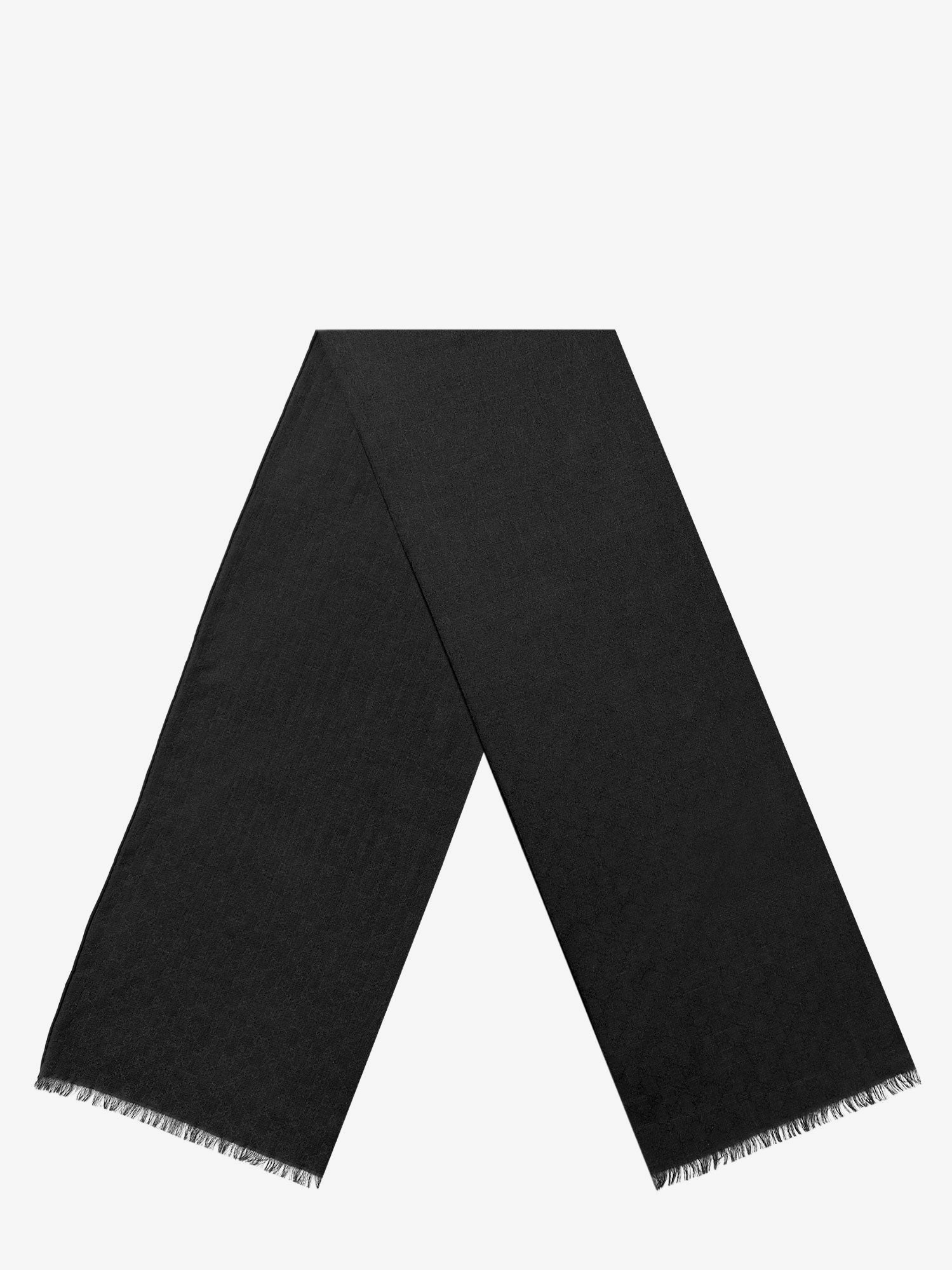 Gucci Wool And Silk Blend Scarf With Gg Motif