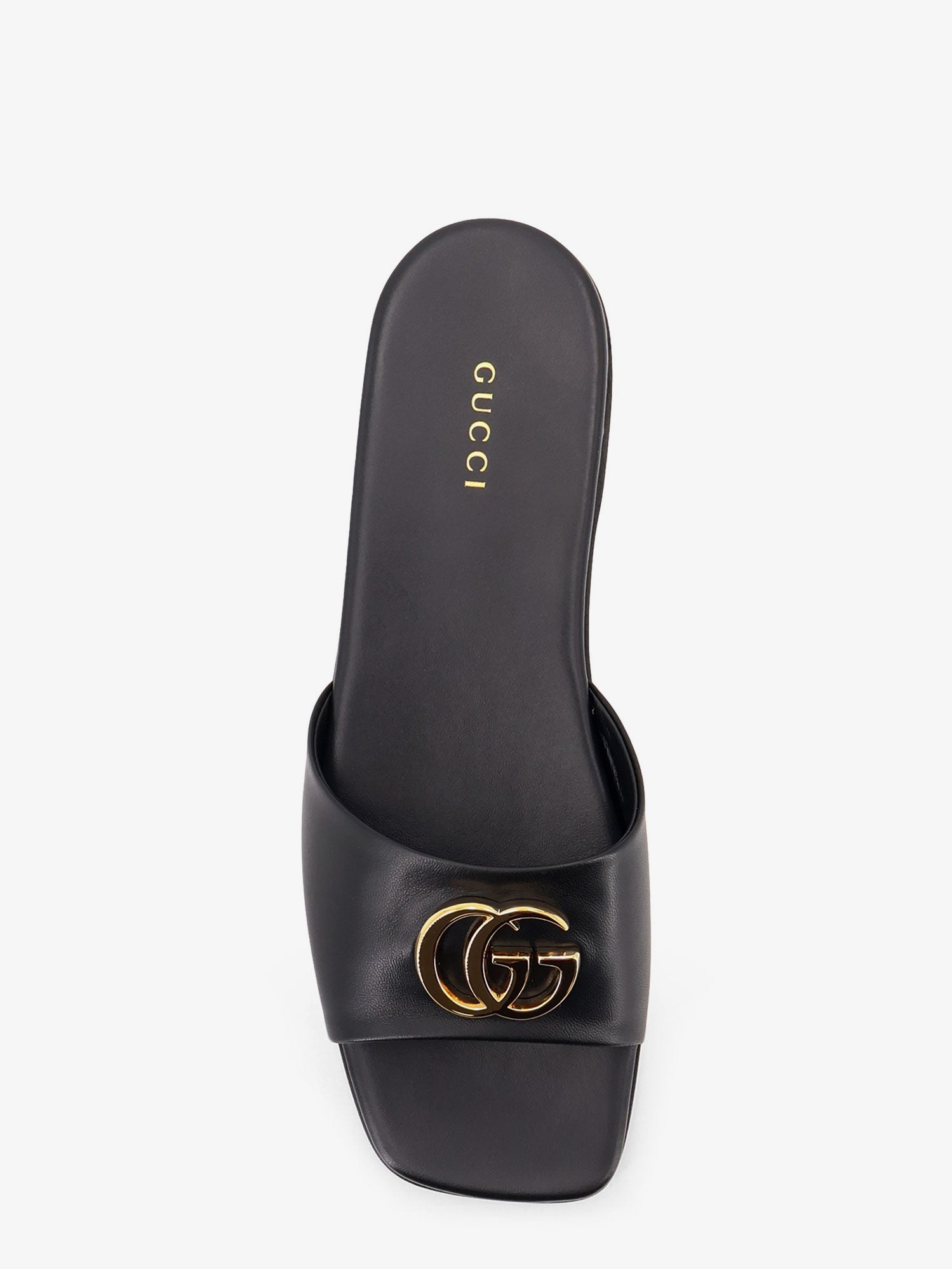 Gucci Slide Sandals With Metal Gg Logo