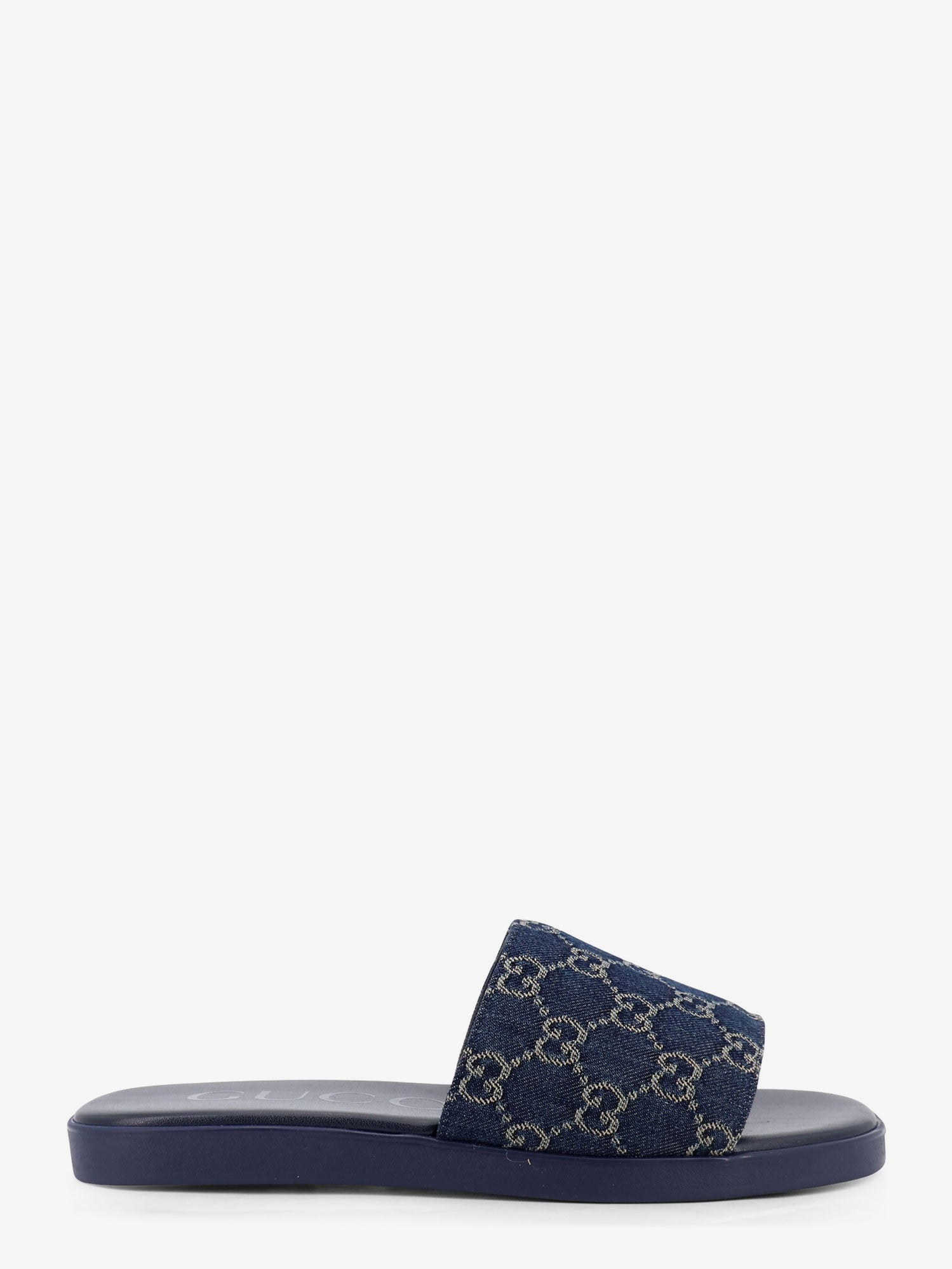 Gucci Denim Sandals With Gg Motif