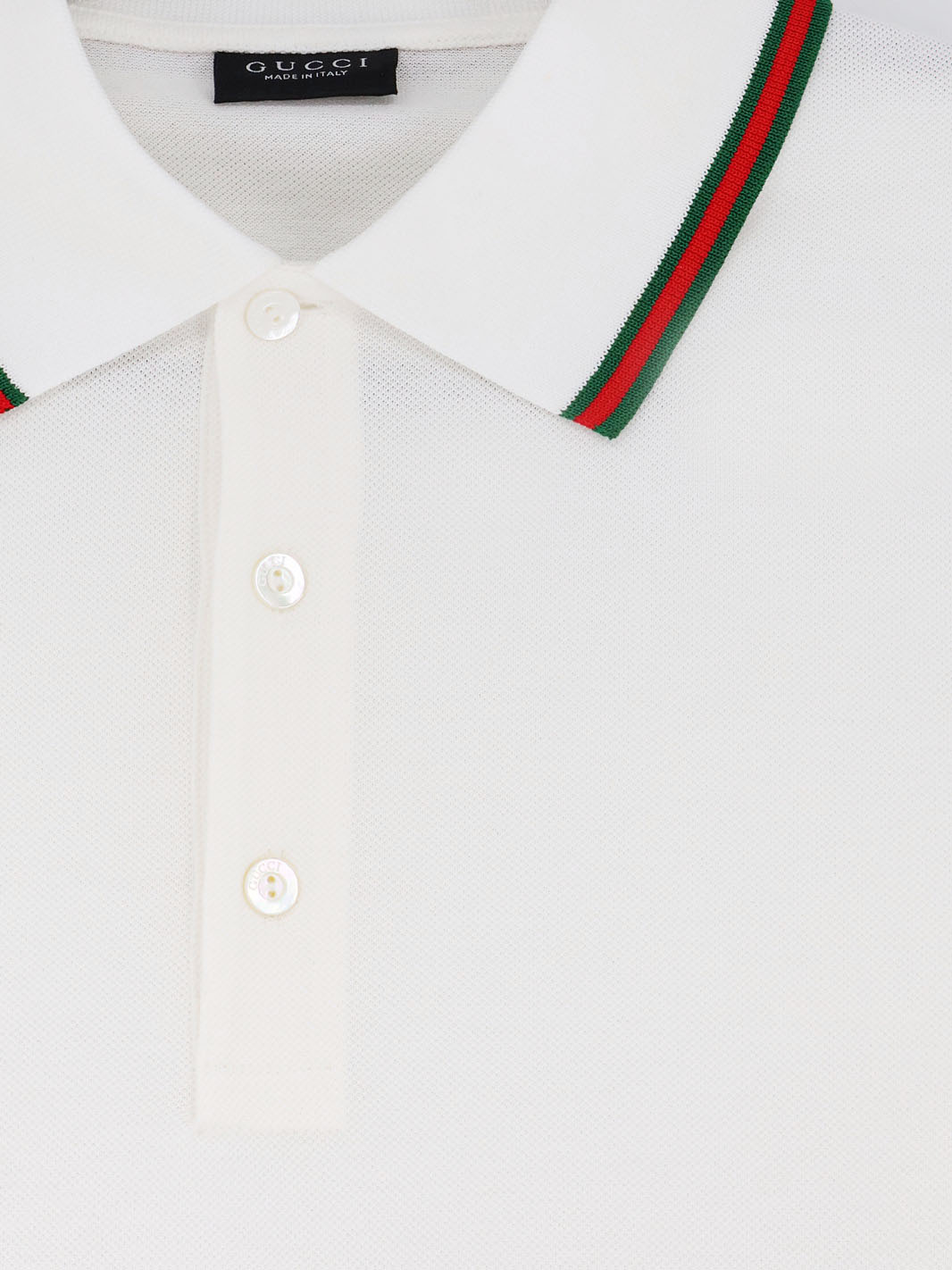 Gucci Cotton Polo Shirt With Nastro Web Detail On The Collar