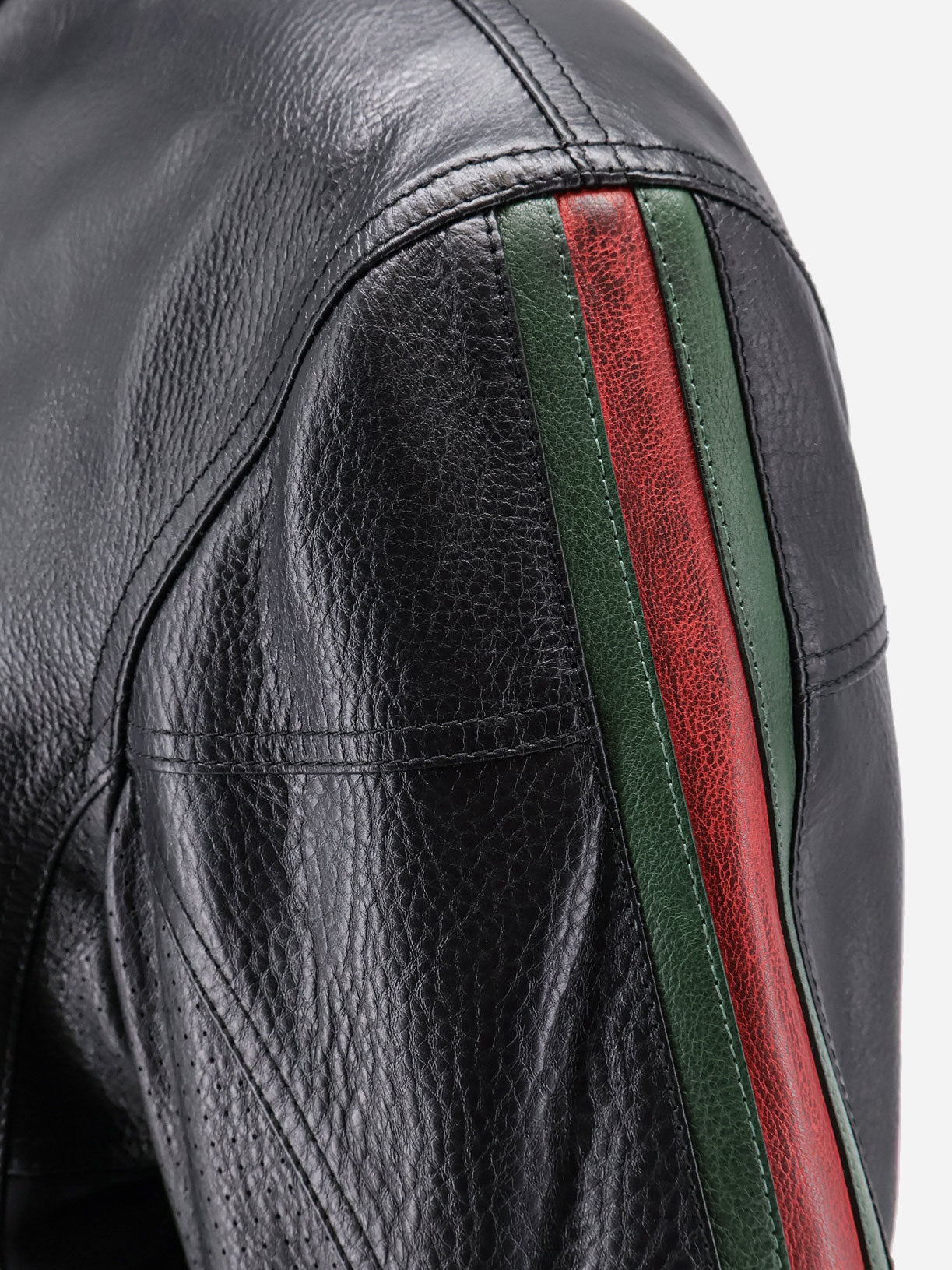 Gucci Leather Bomber With Web Details