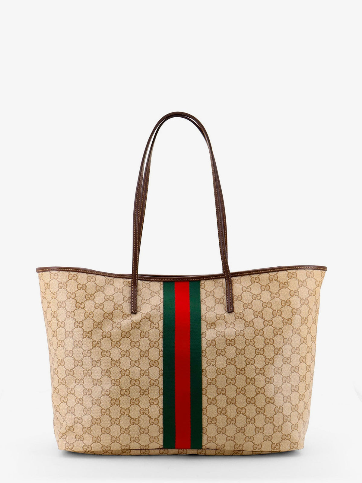 Gucci Tribeca Coated Canvas Shopping Bag With Gg Motif