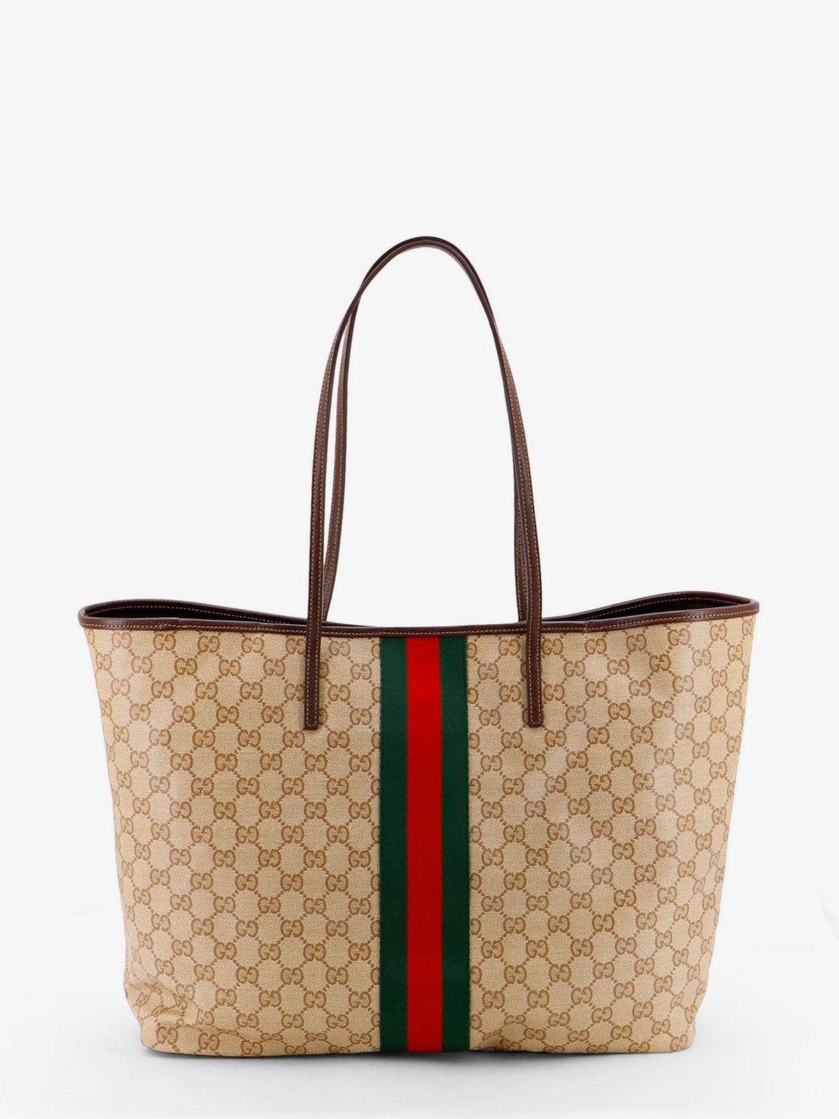 Gucci Tribeca Coated Canvas Shopping Bag With Gg Motif