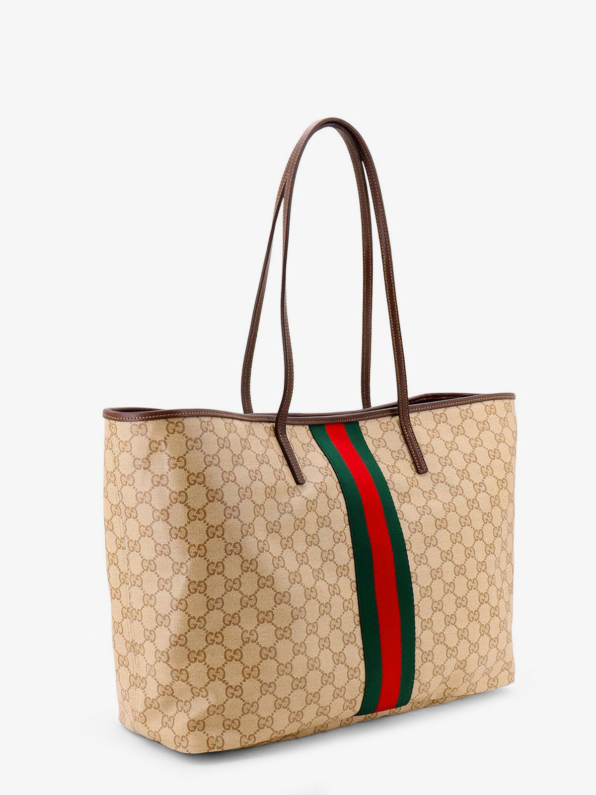 Gucci Tribeca Coated Canvas Shopping Bag With Gg Motif