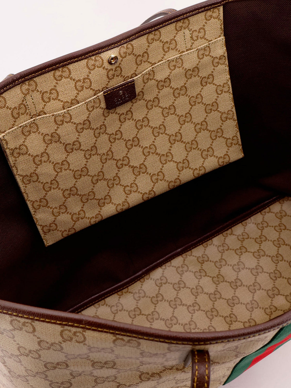 Gucci Tribeca Coated Canvas Shopping Bag With Gg Motif