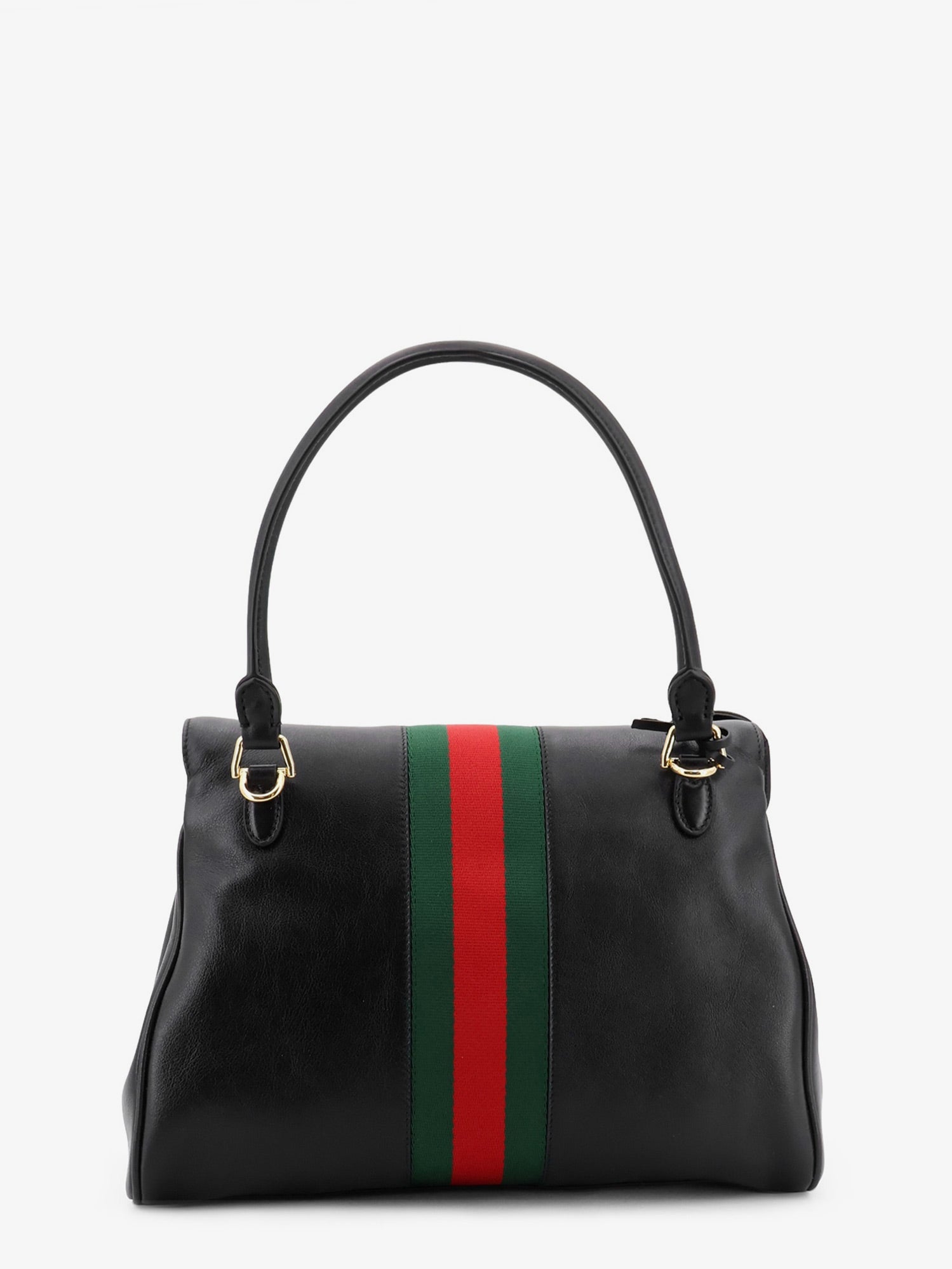 Gucci Paparazzo Leather Handbag With Front Web Detail