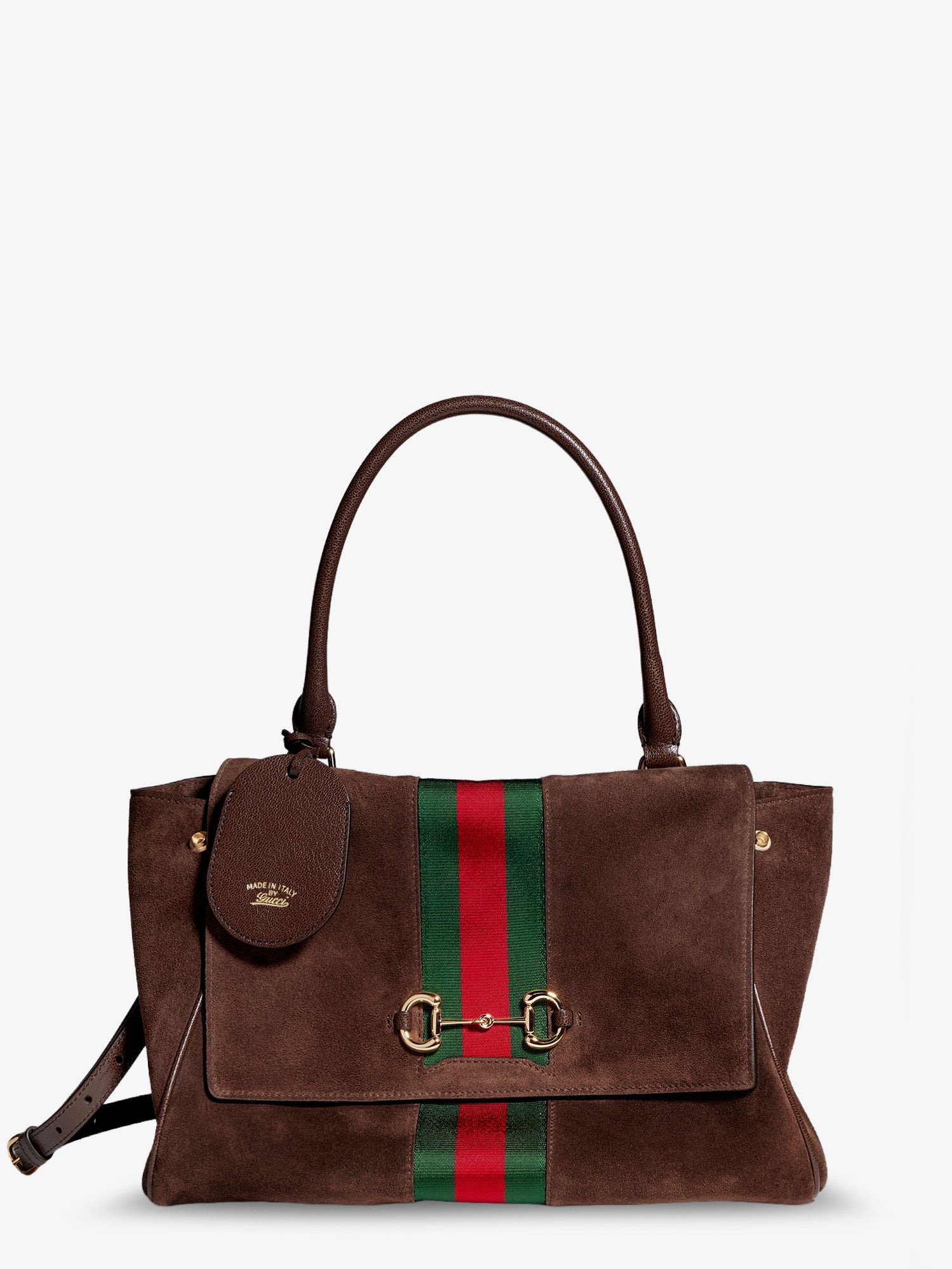 Gucci Paparazzo Suede Handbag With Iconic Web Detail On The Front