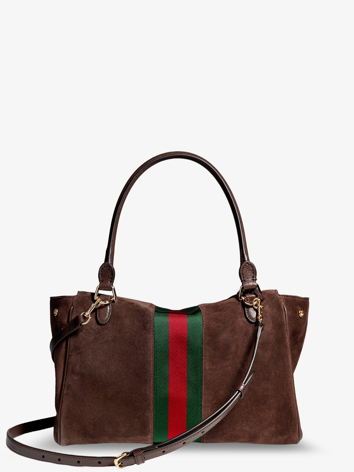 Gucci Paparazzo Suede Handbag With Iconic Web Detail On The Front