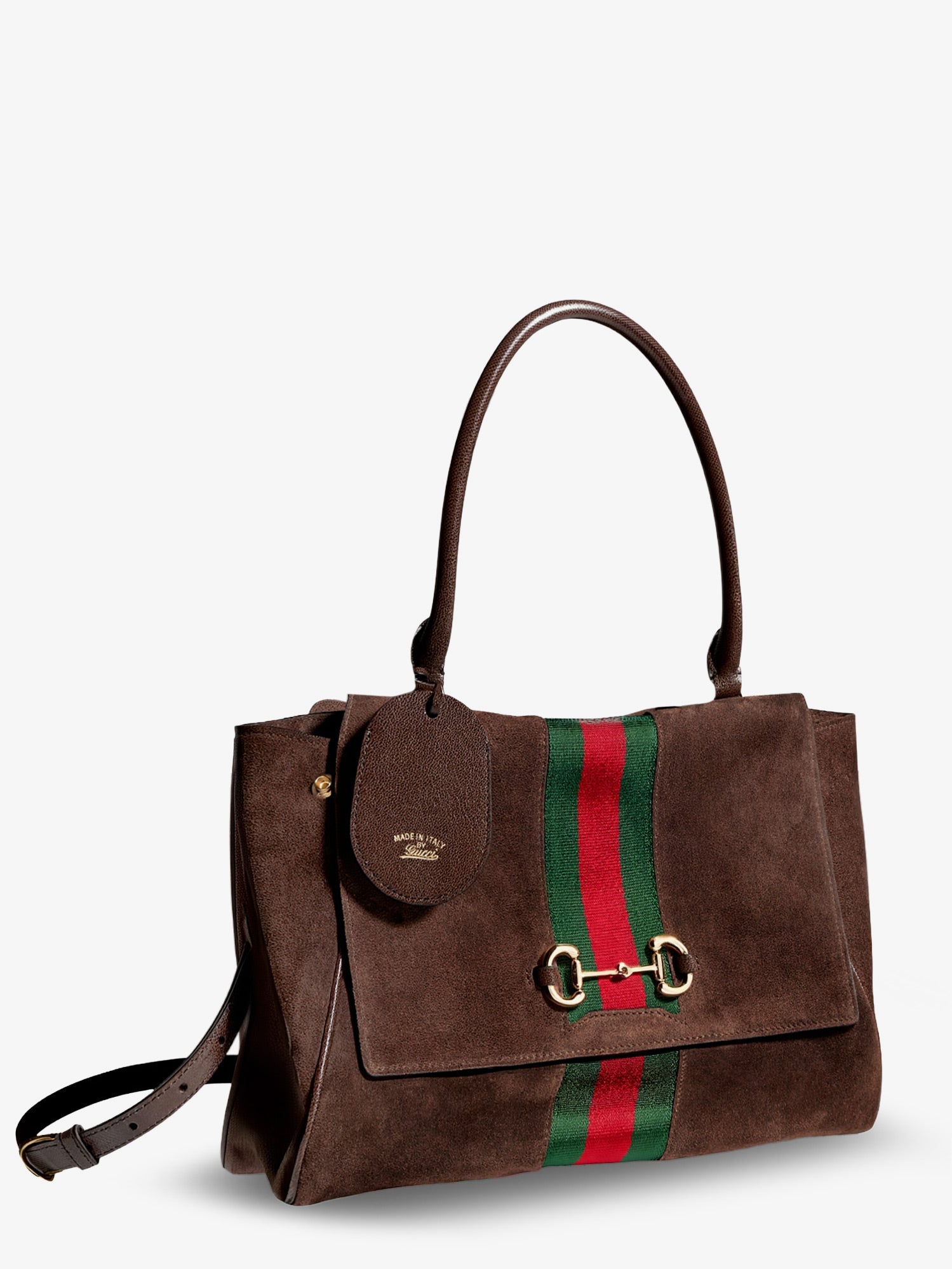 Gucci Paparazzo Suede Handbag With Iconic Web Detail On The Front