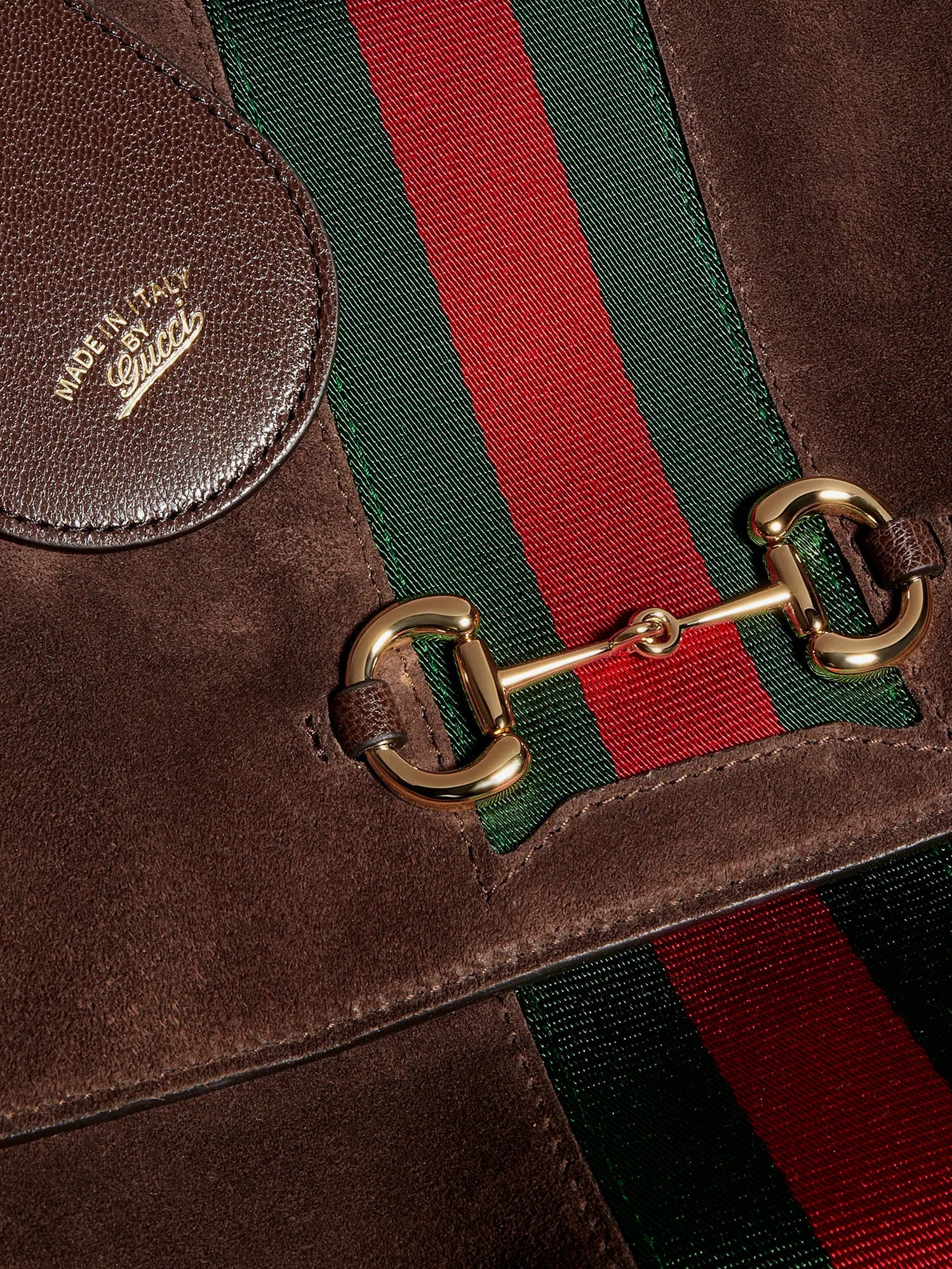 Gucci Paparazzo Suede Handbag With Iconic Web Detail On The Front
