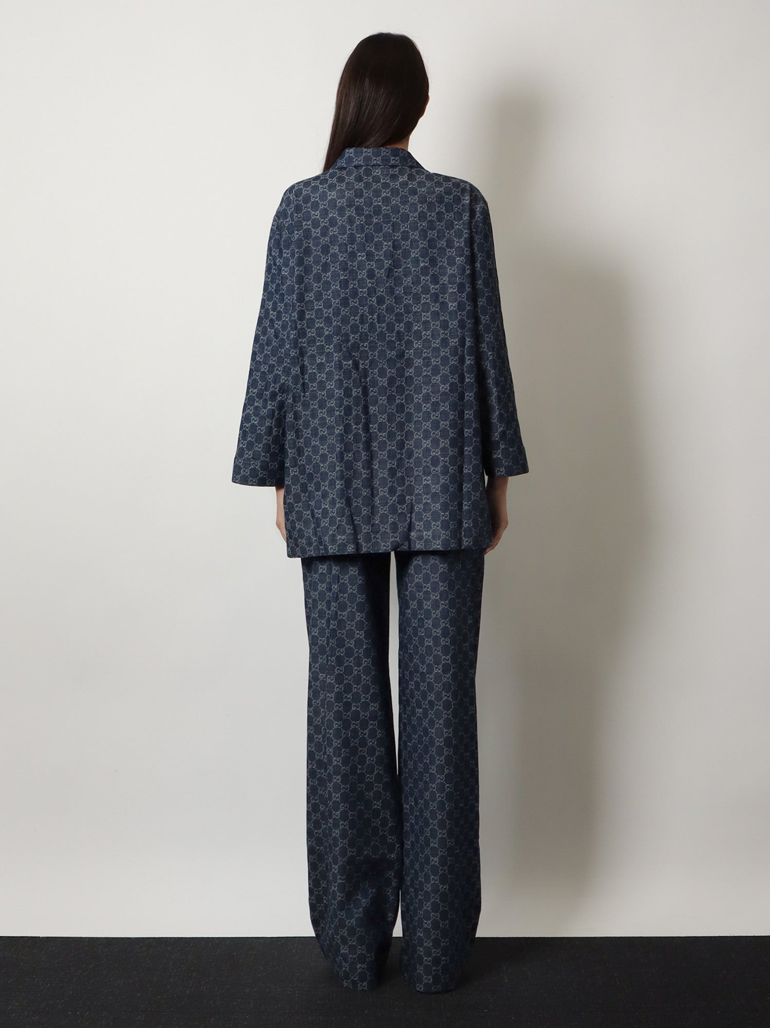 Gucci Cotton Shirt With All-over Gg Motif