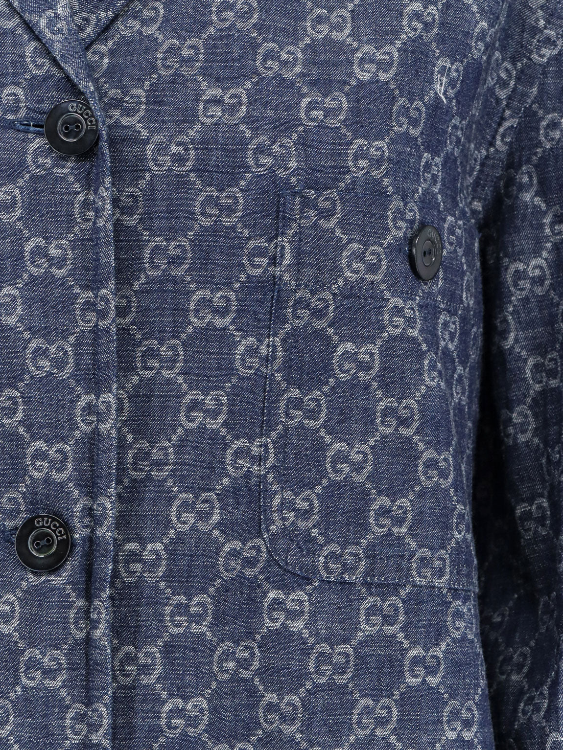Gucci Cotton Shirt With All-over Gg Motif