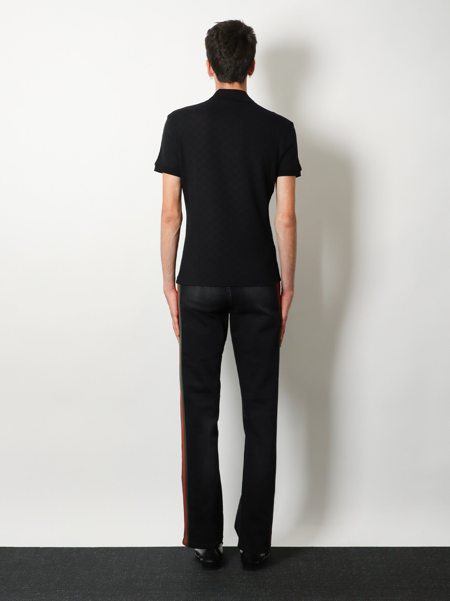 Gucci Blue Denim Jeans With Nastro Web Profiles