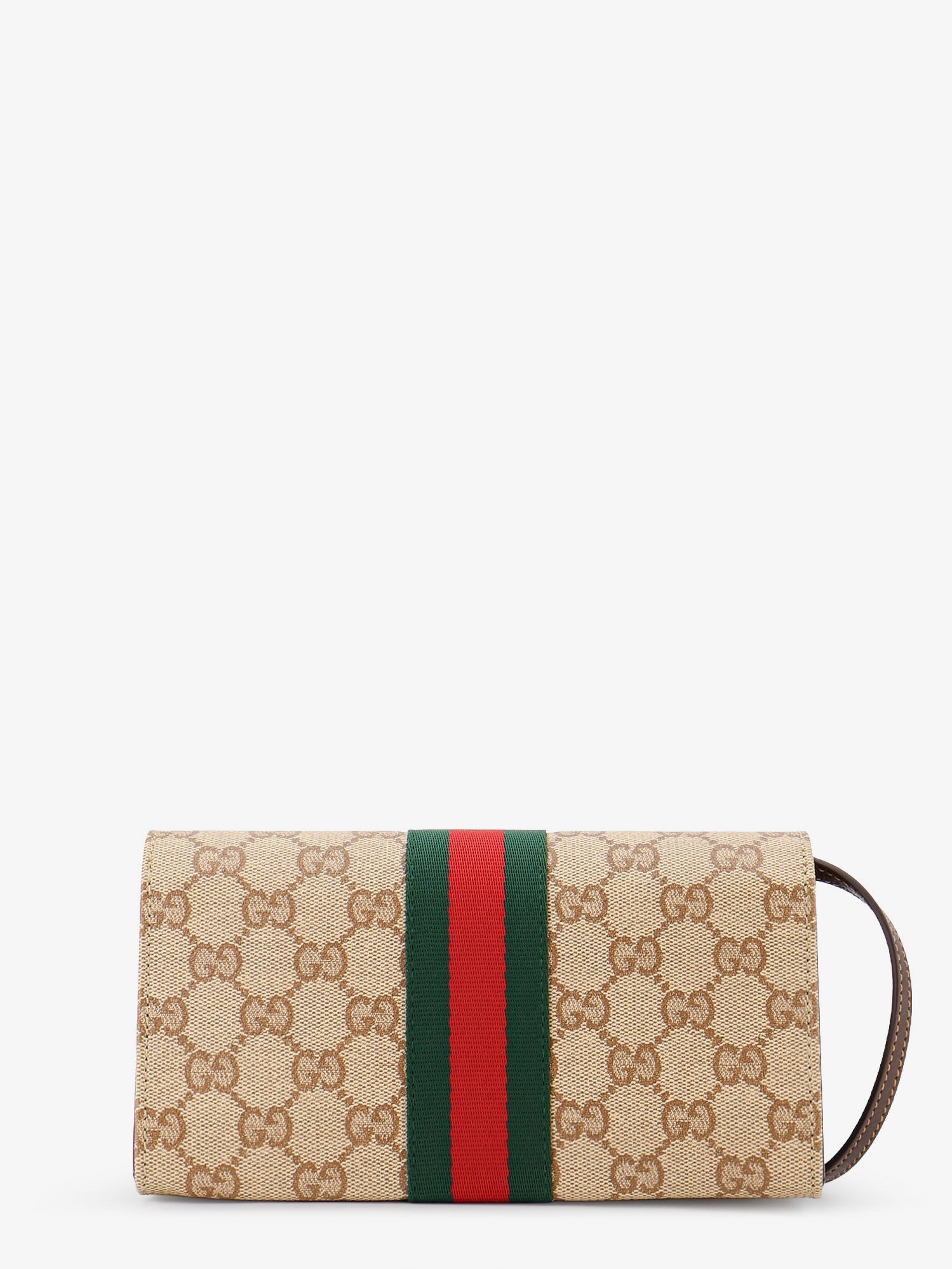 Gucci Gg Fabric Shoulder Bag With Nastro Web Detail