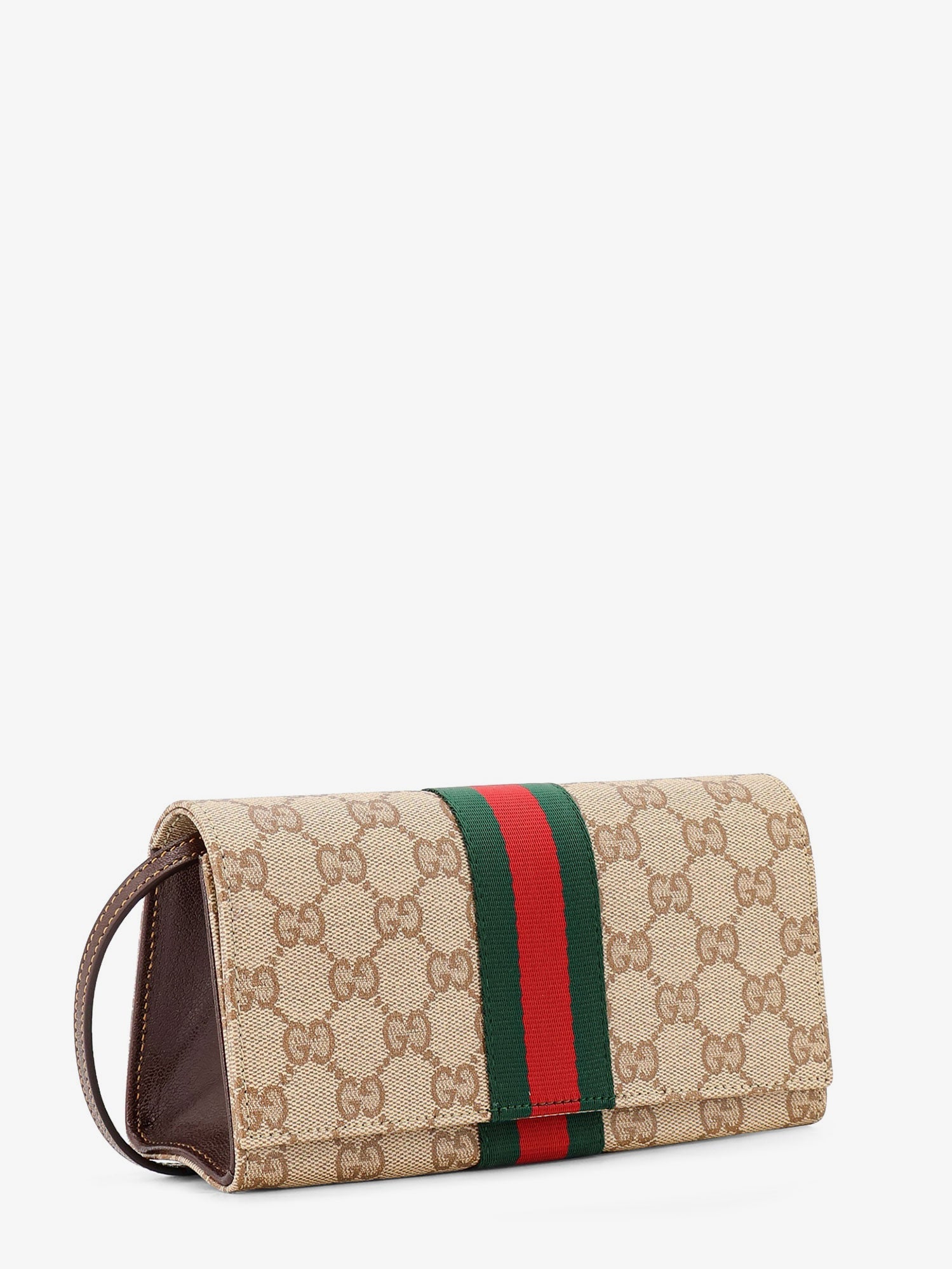 Gucci Gg Fabric Shoulder Bag With Nastro Web Detail