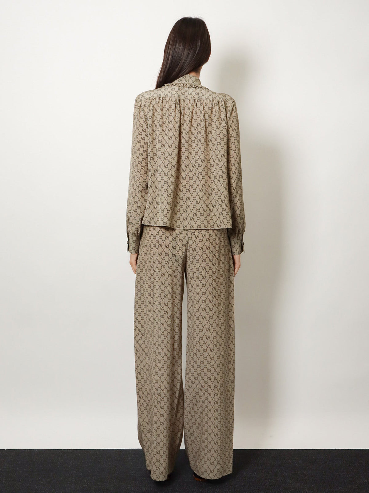 Gucci Gucci Primavera Silk Trousers With Gg Print