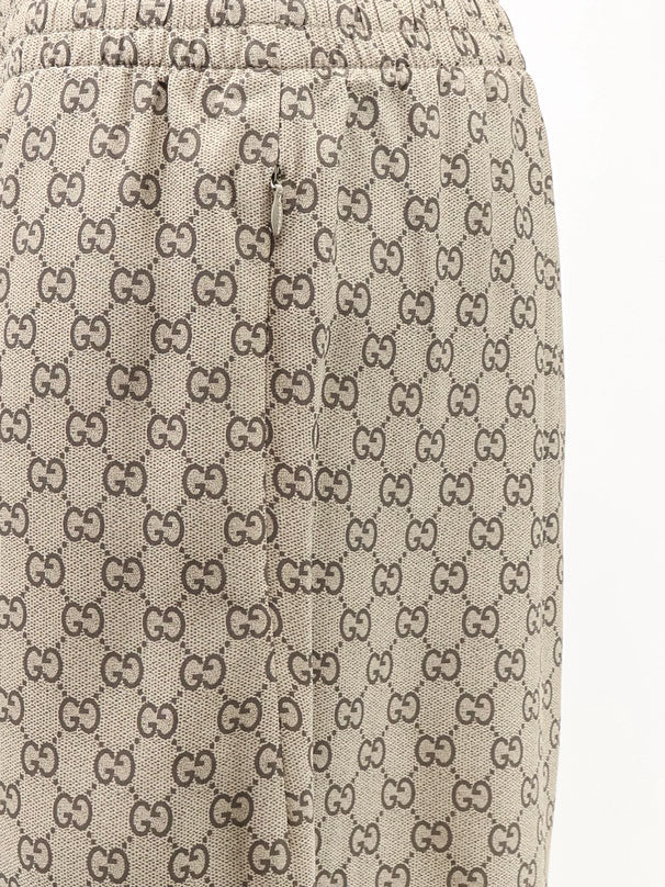 Gucci Gucci Primavera Silk Trousers With Gg Print