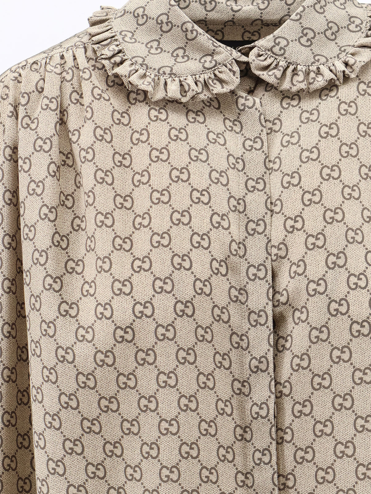 Gucci Gucci Primavera Silk Shirt With Gg Print