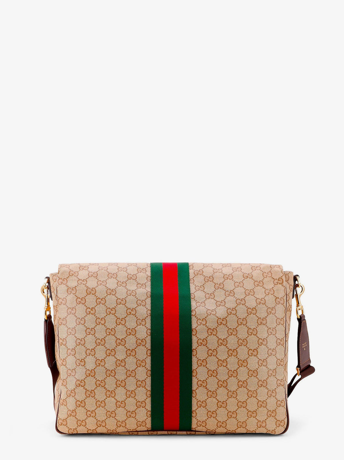 Gucci Gg Canvas Crossbody Bag With Front Web Detail