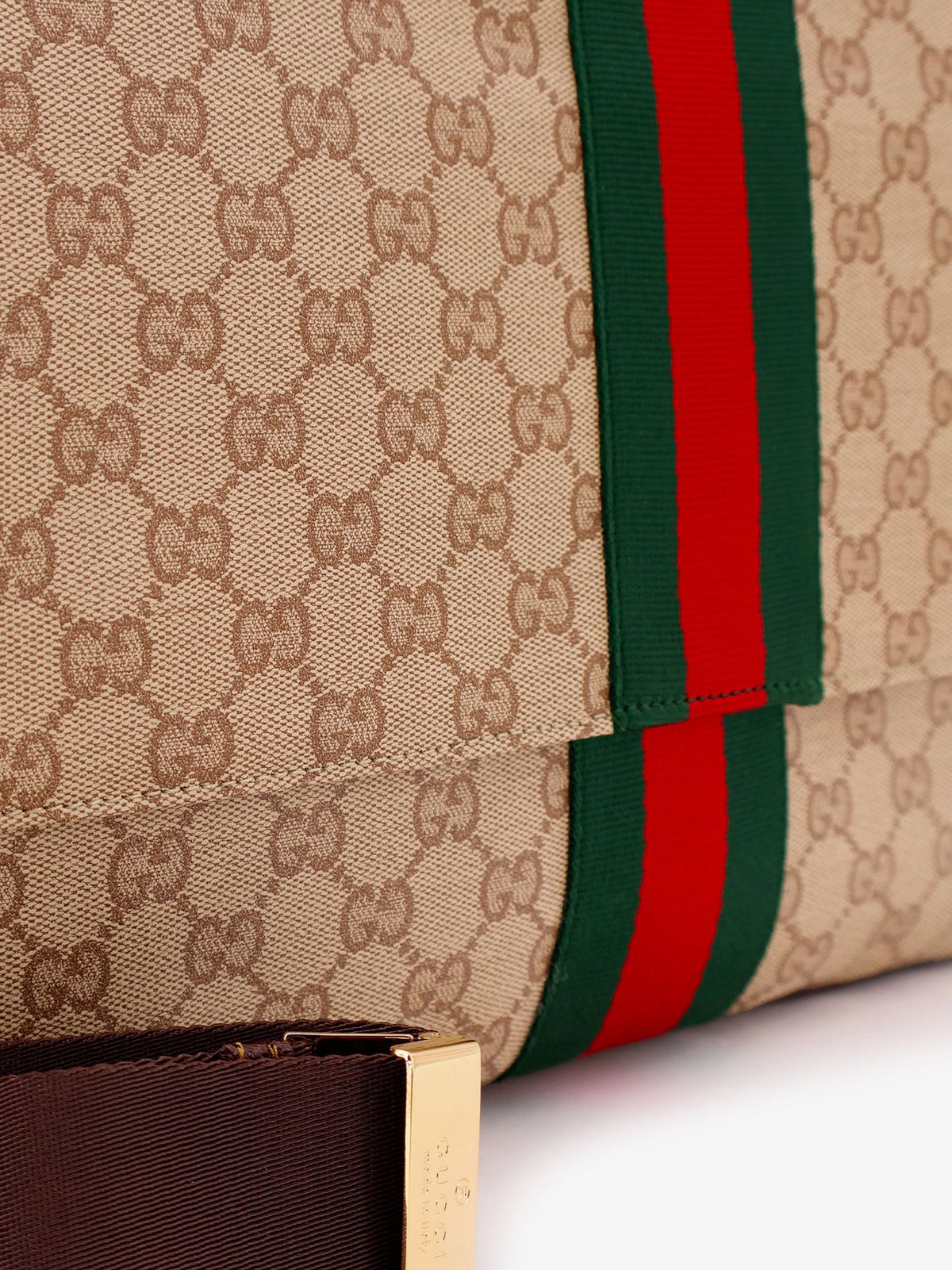 Gucci Gg Canvas Crossbody Bag With Front Web Detail