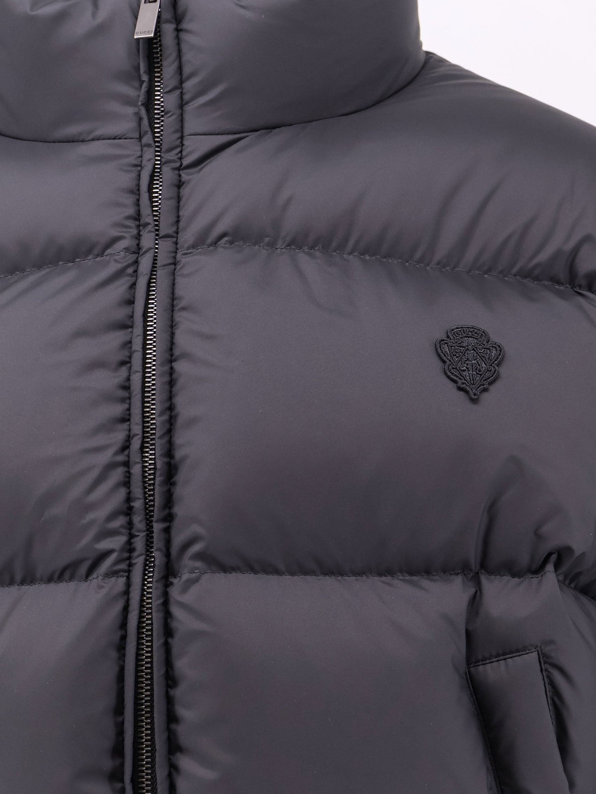 Gucci Crop Fit Down Jacket With Iconic Crest