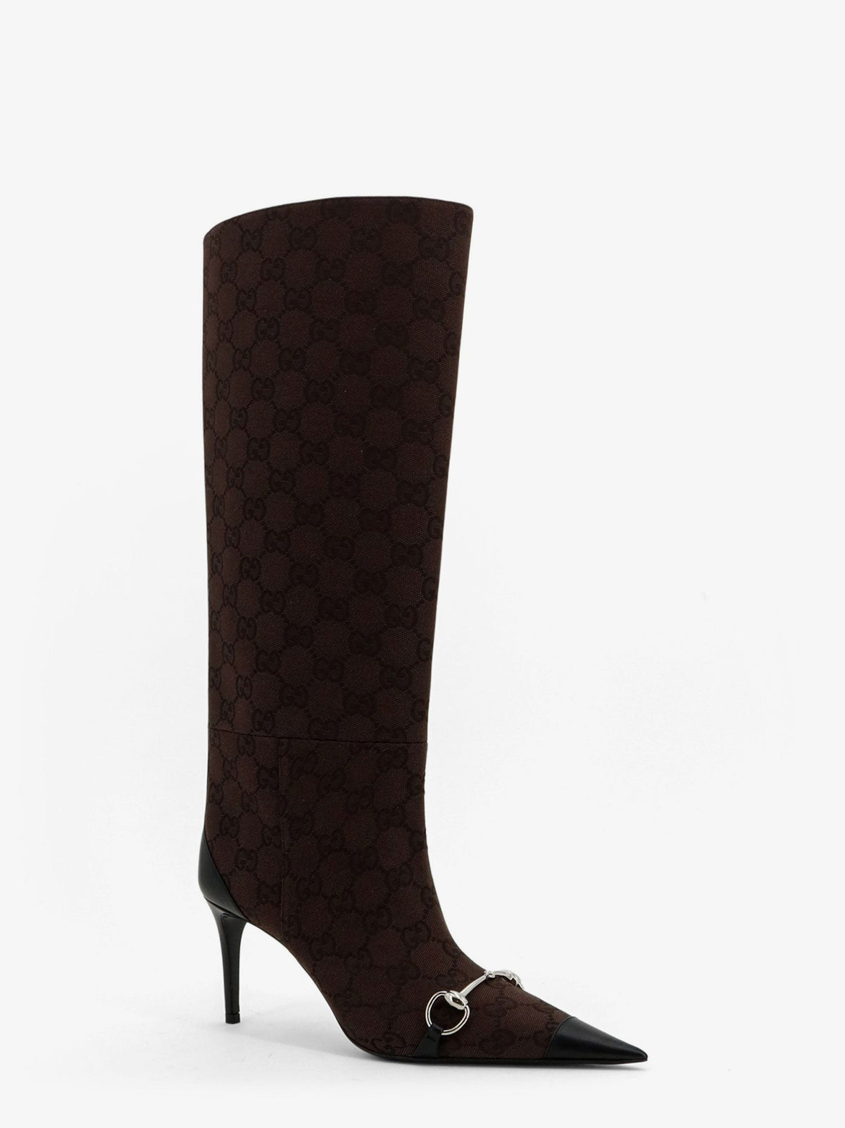 Gucci Boots With Iconic Gg Canvas Horsebit