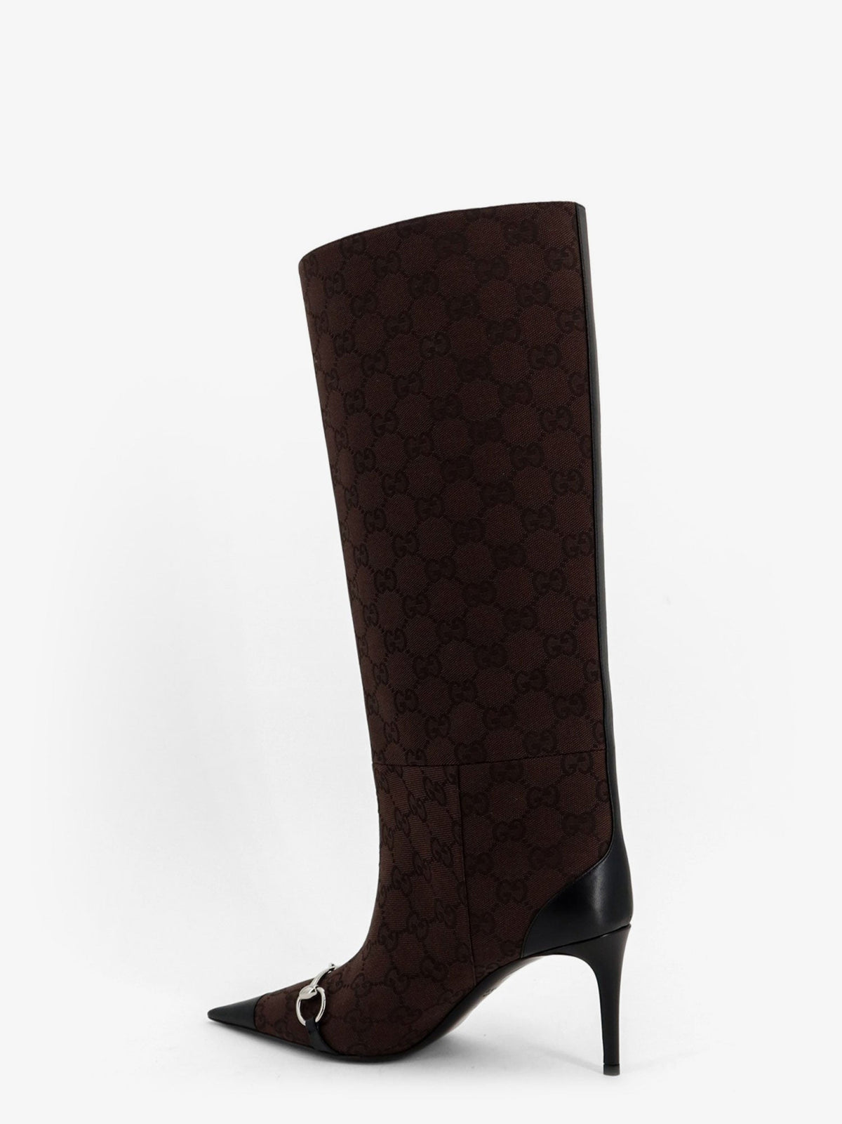 Gucci Boots With Iconic Gg Canvas Horsebit