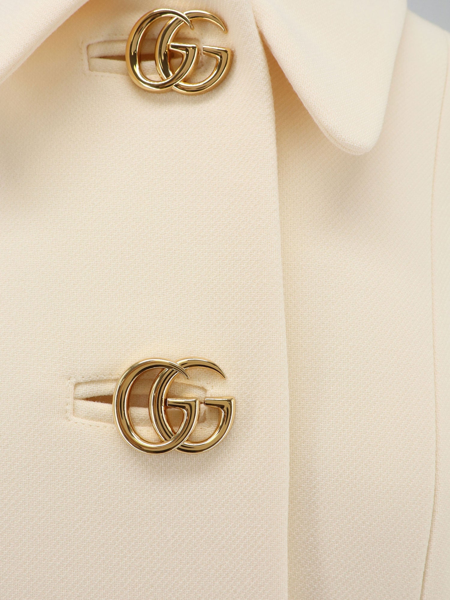 Gucci White Wool Crêpe Coat