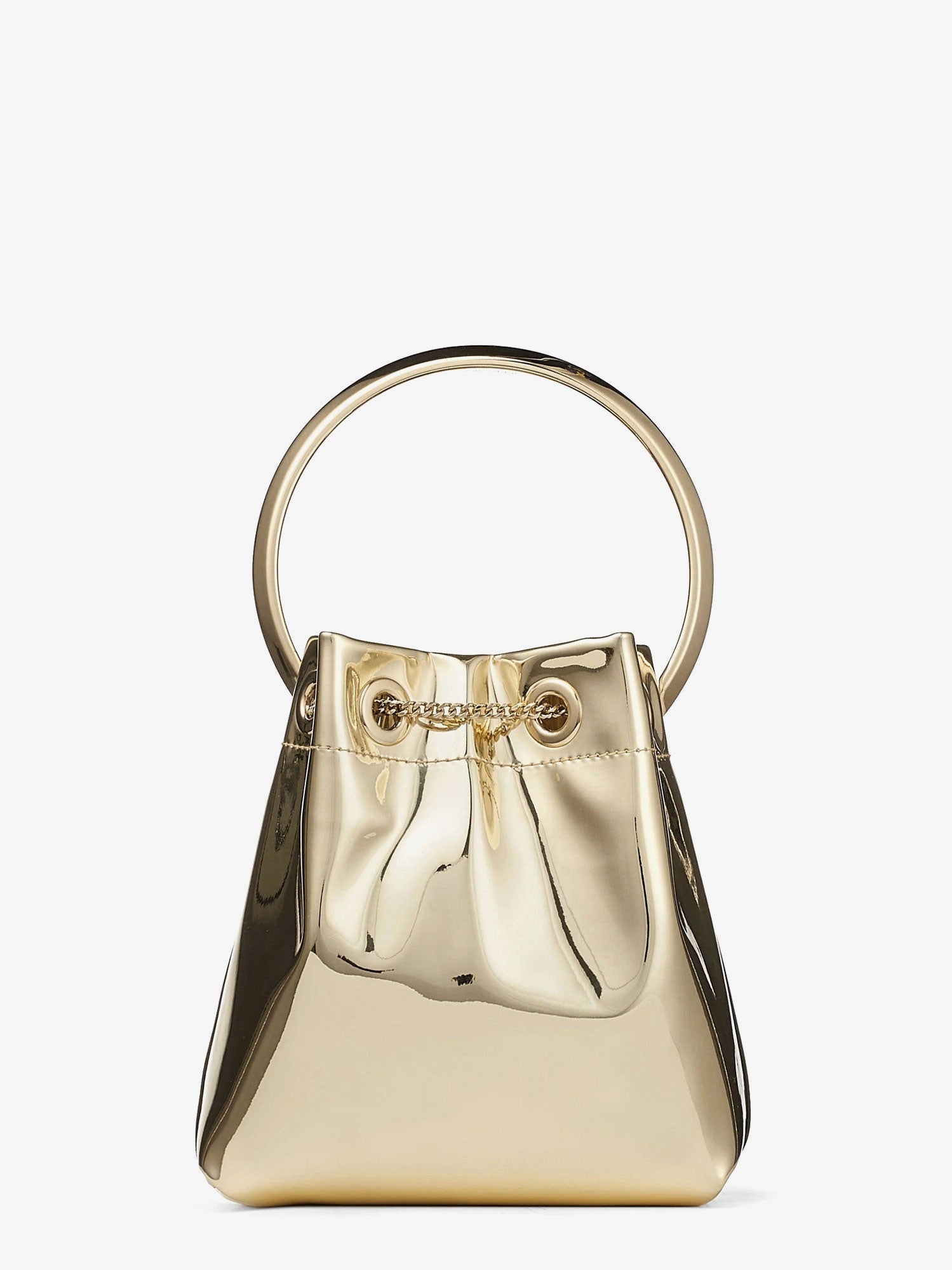 Jimmy Choo Bon Bon Metallic Leather Bucket Bag