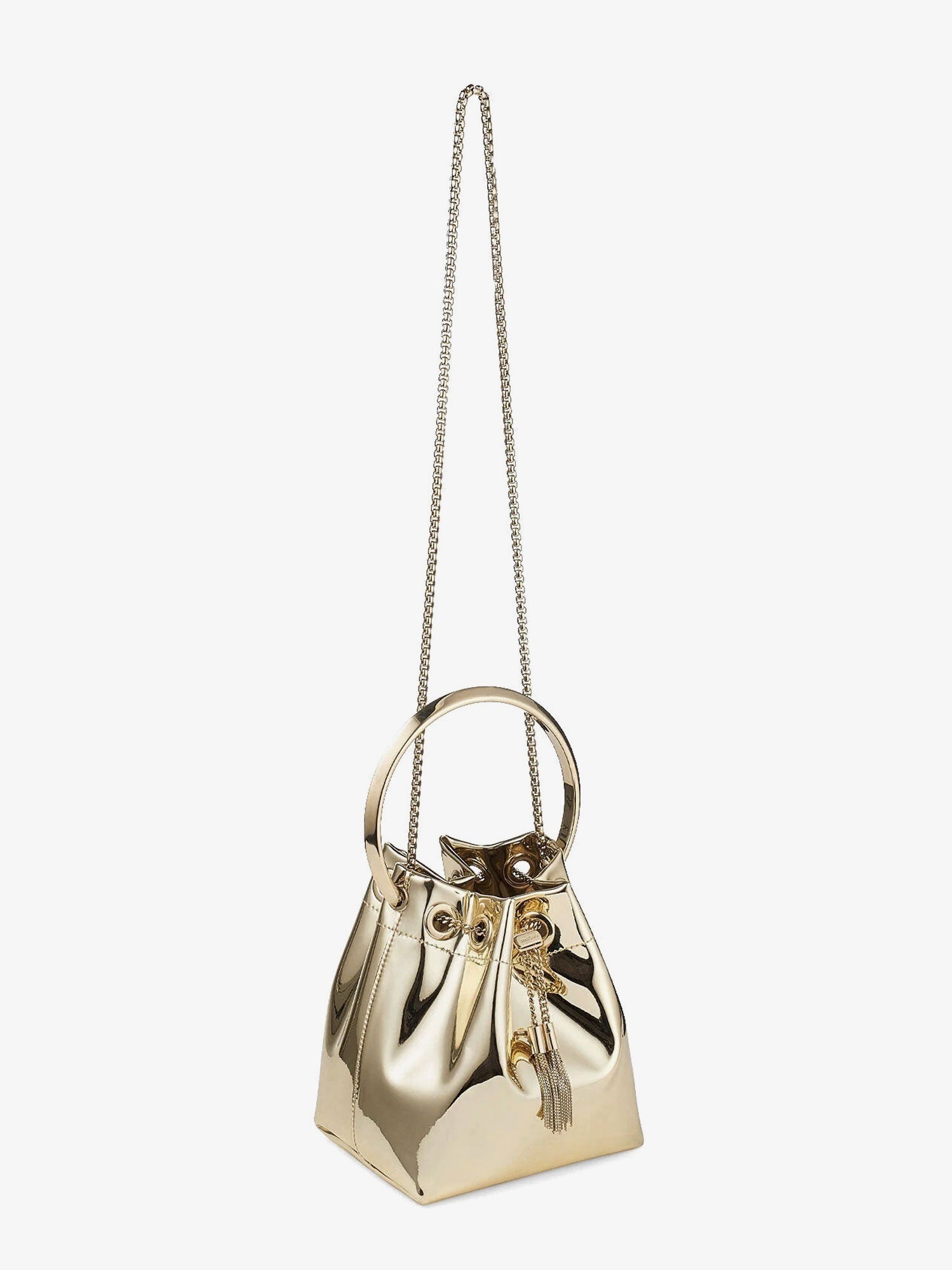 Jimmy Choo Bon Bon Metallic Leather Bucket Bag