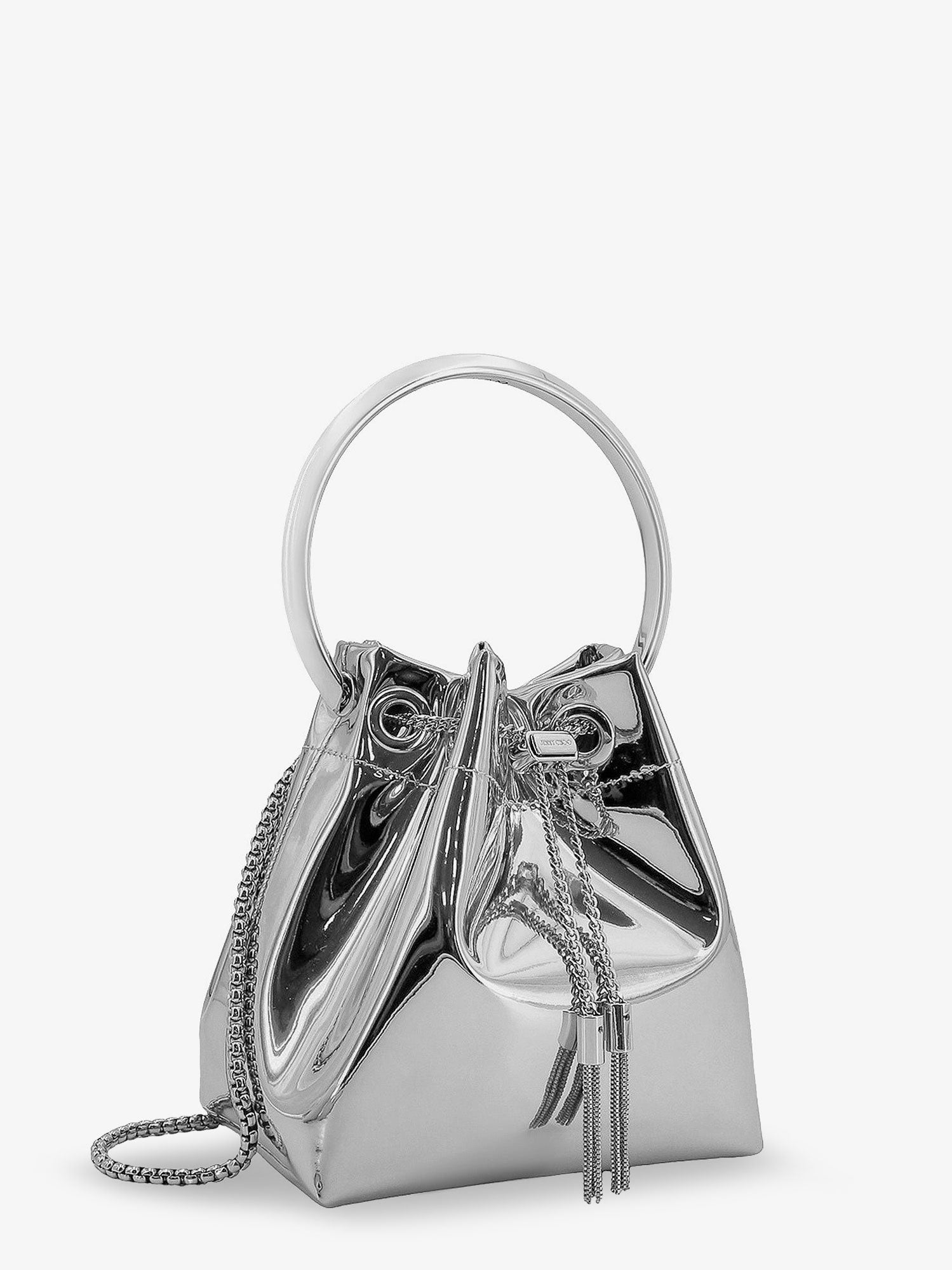 Jimmy Choo Bonbon Bucket Bag In Mirrored Fabric