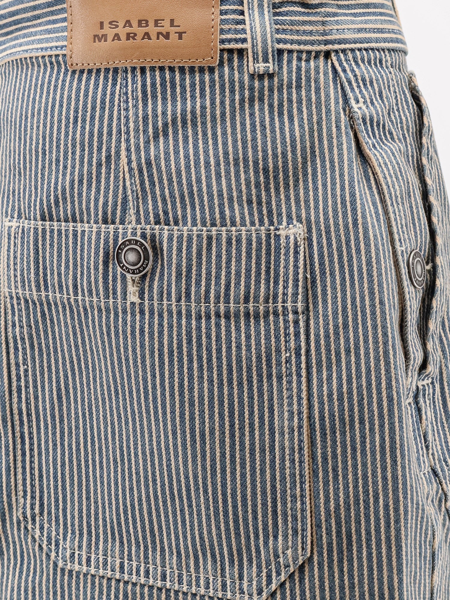 Marant Etoile Estera Cotton Skirt With Striped Pattern