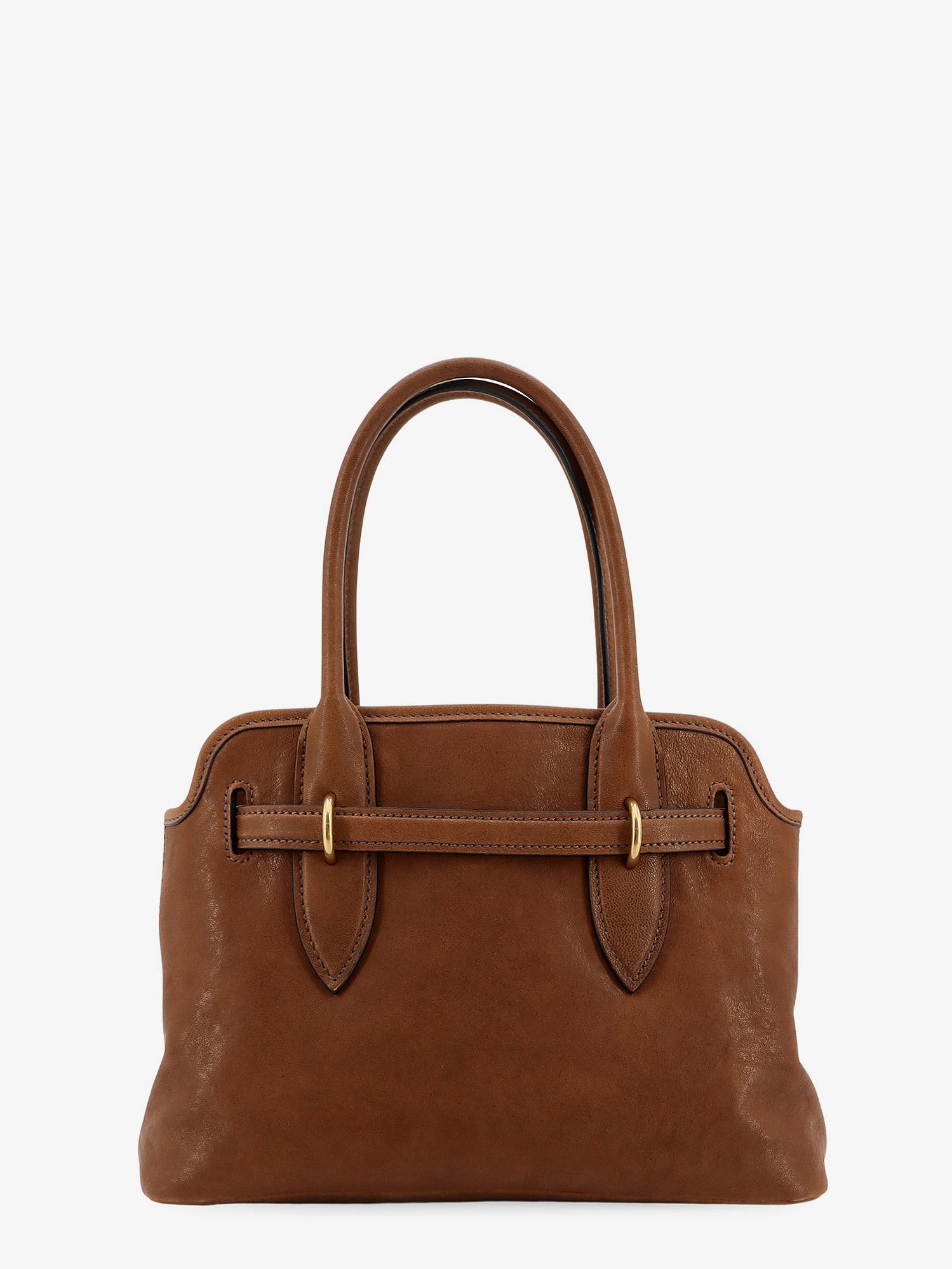 Miu Miu Aventure Leather Handbag With Embossed Lettering Logo