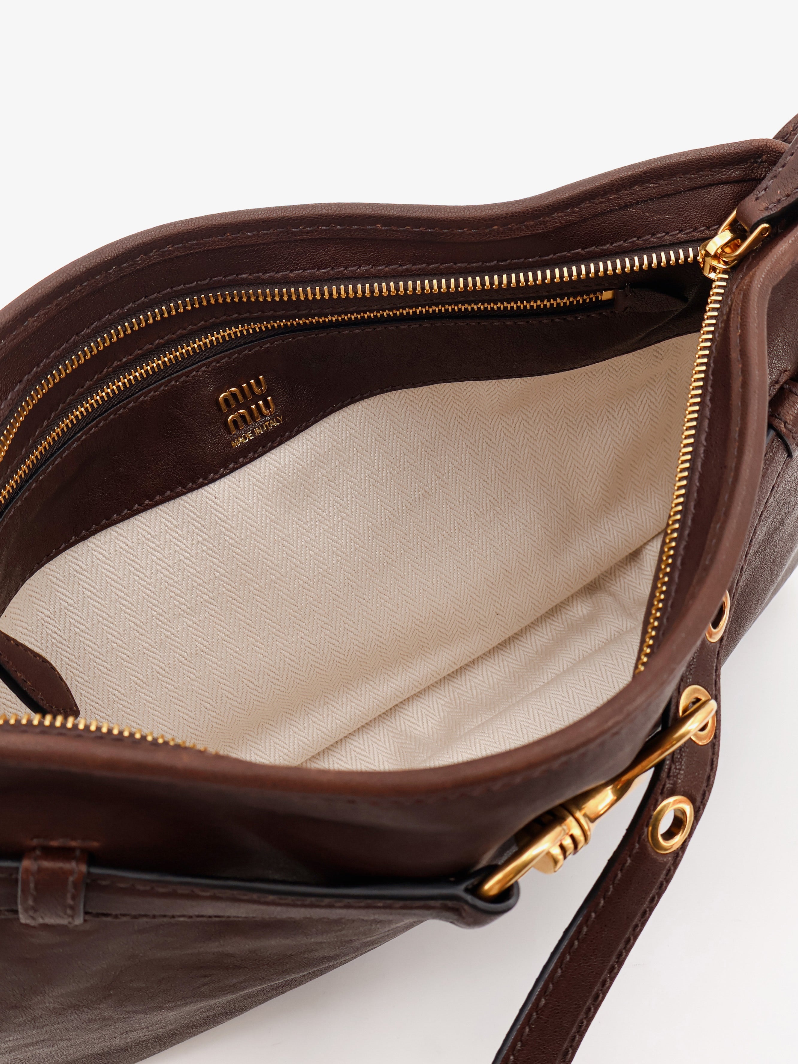 Miu Miu Aventure Leather Shoulder Bag