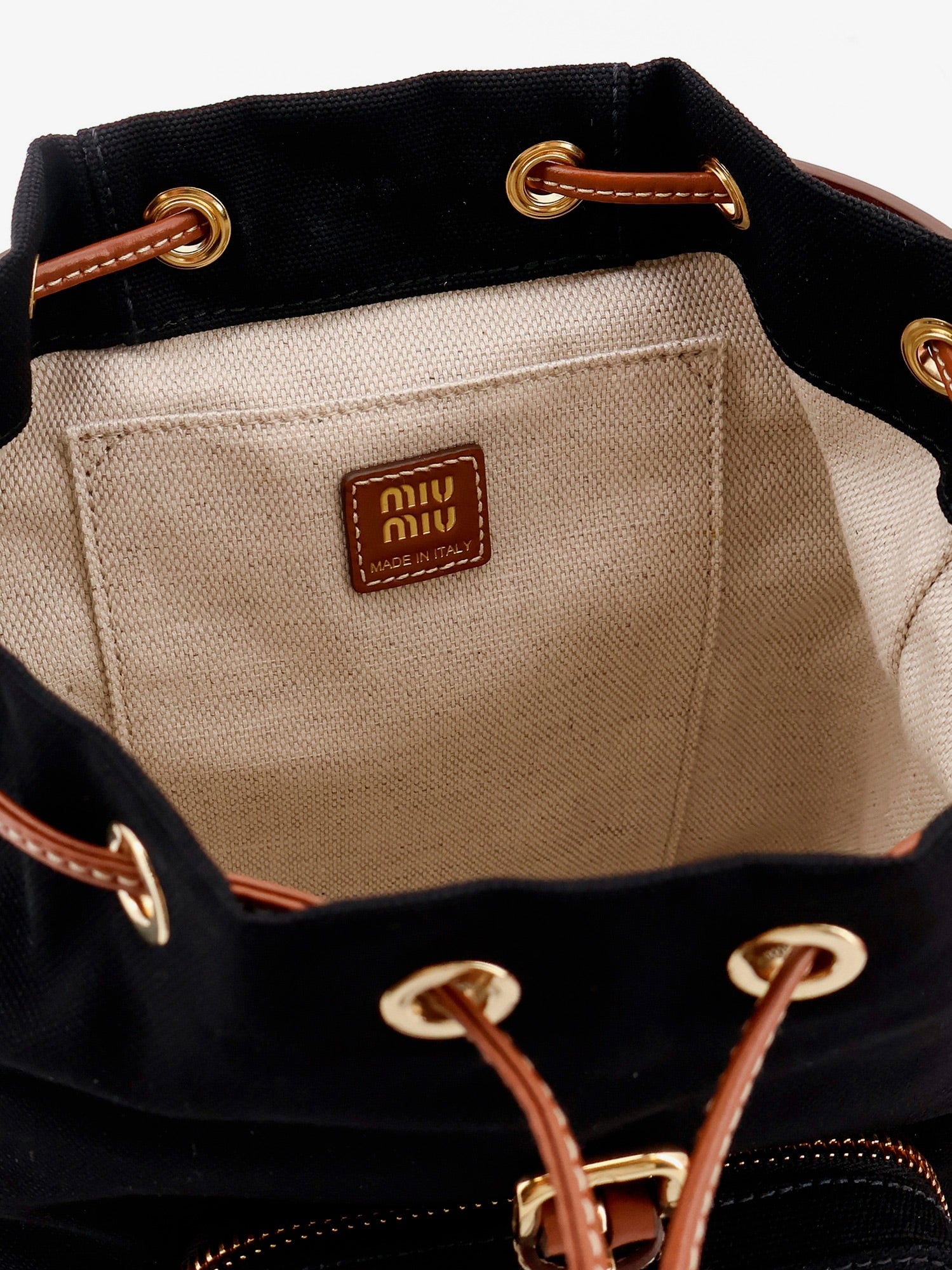 Miu Miu Hemp And Leather Backpack