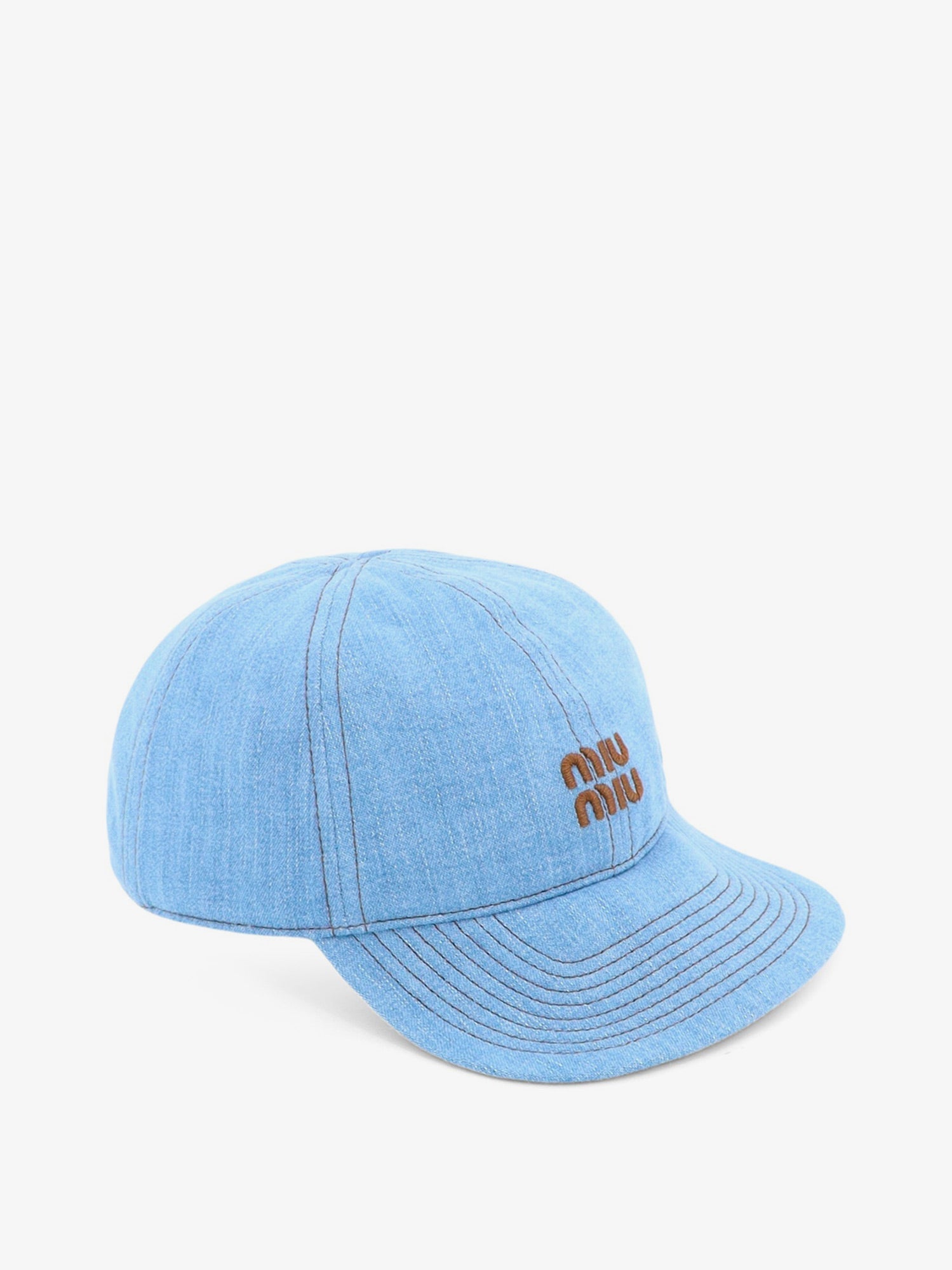 Miu Miu Cotton Hat With Embroidered Logo On The Front
