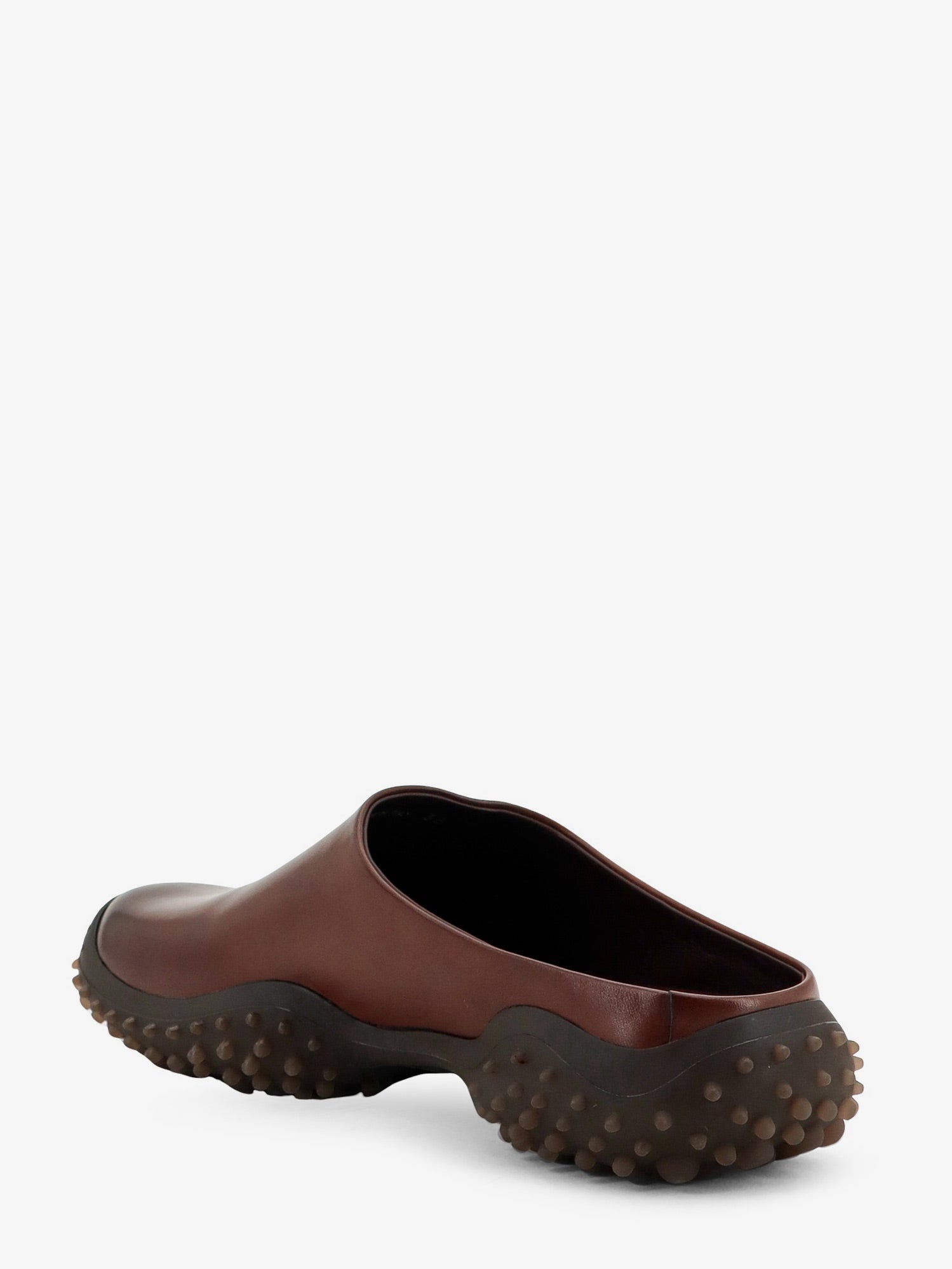 Miu Miu Leather Sabot With Embossed Lettering Logo
