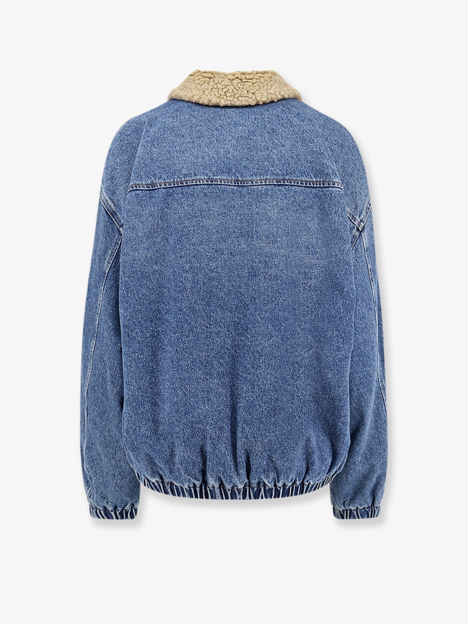 Miu Miu Denim Jacket With Lettering Logo Patch