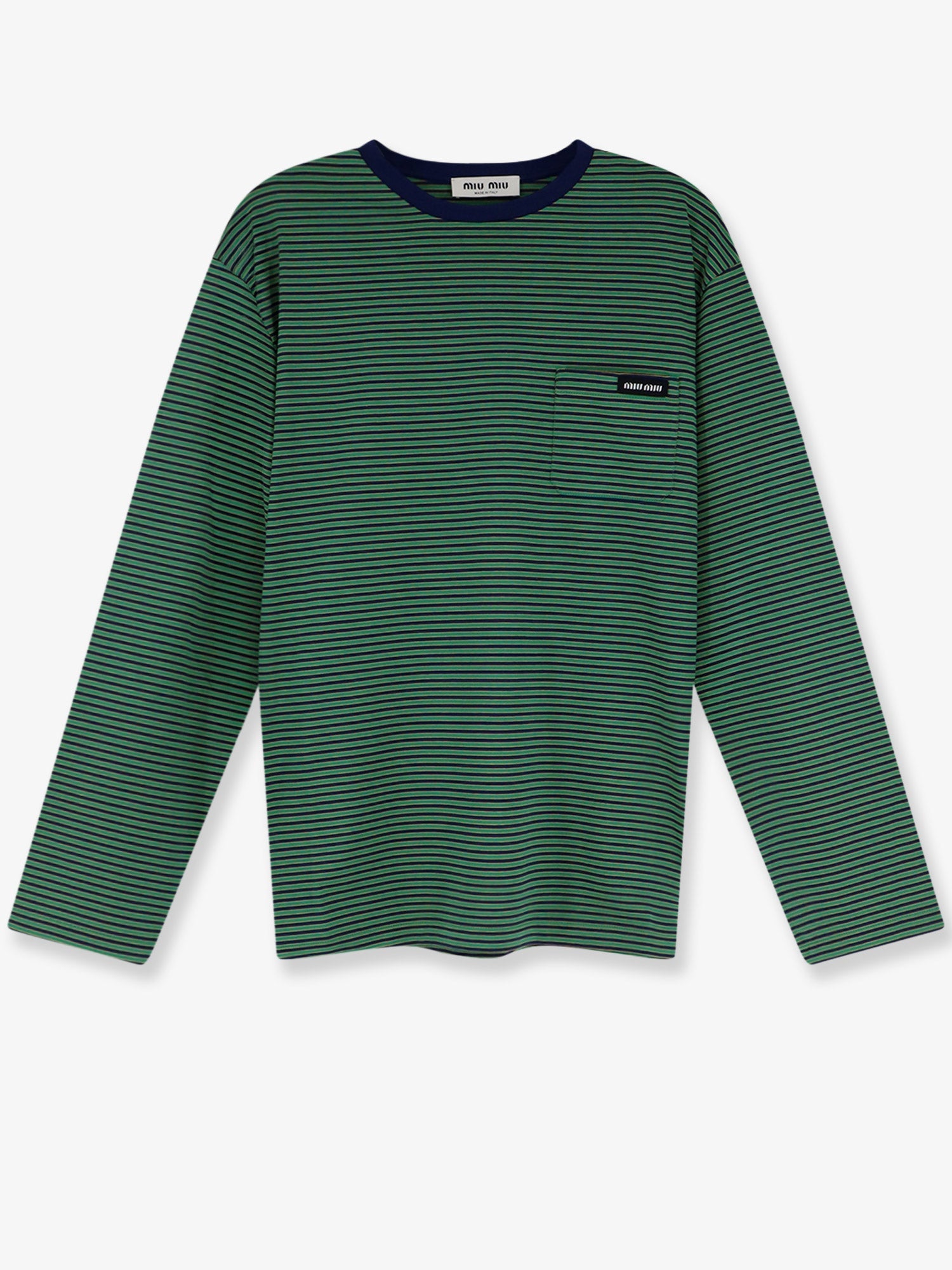 Miu Miu Cotton T-shirt With Striped Pattern