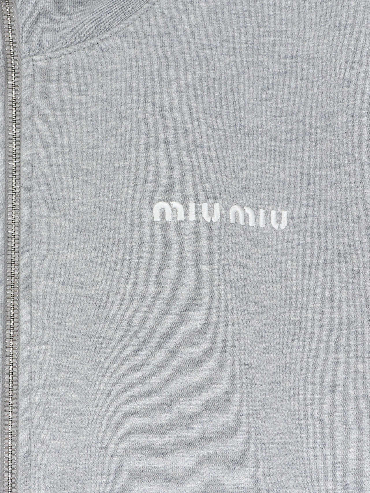 Miu Miu Oversize Cotton Sweatshirt With Zip Closure
